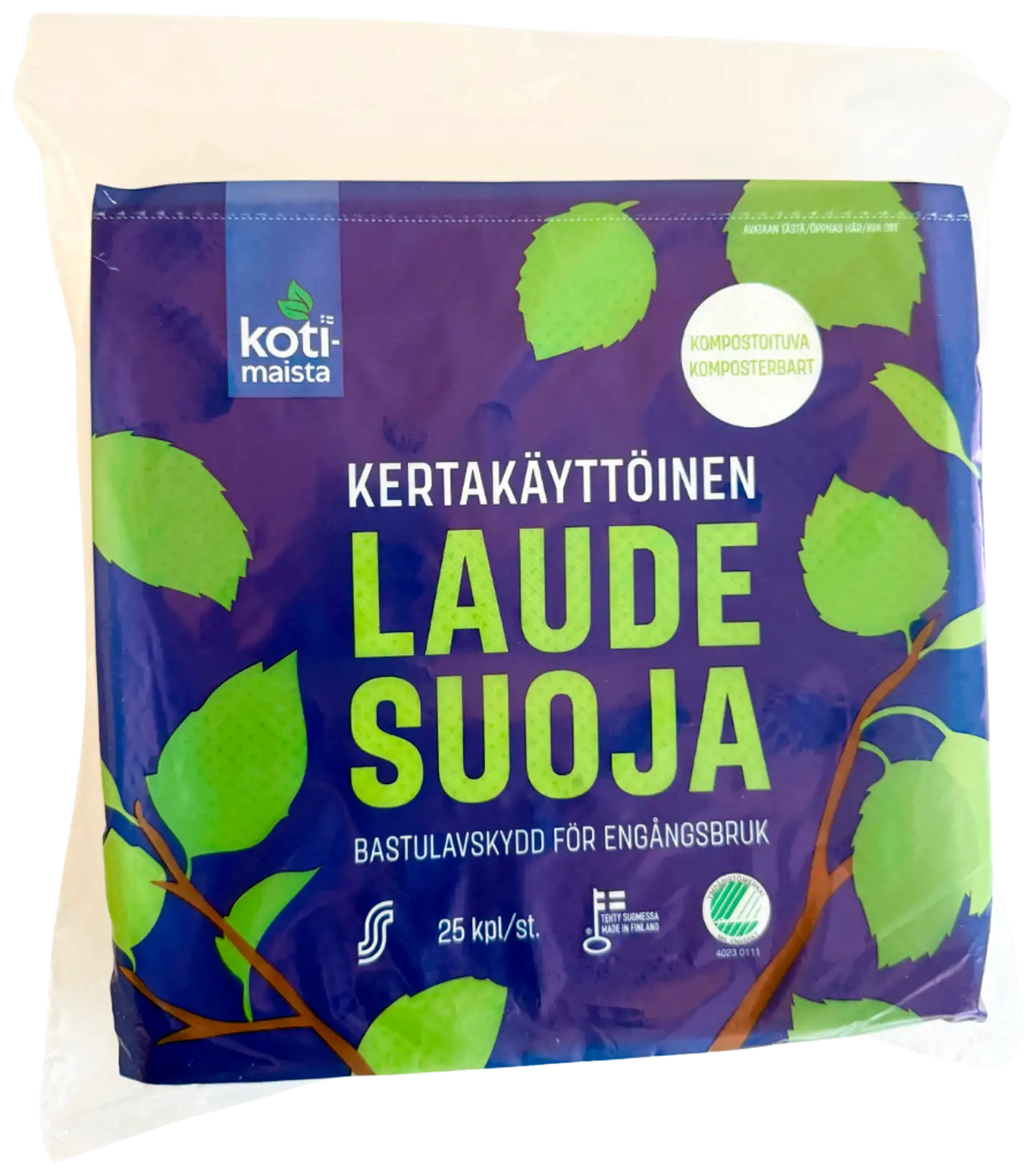 Kotimaista kertakäyttöinen laudesuoja Eco 25 kpl