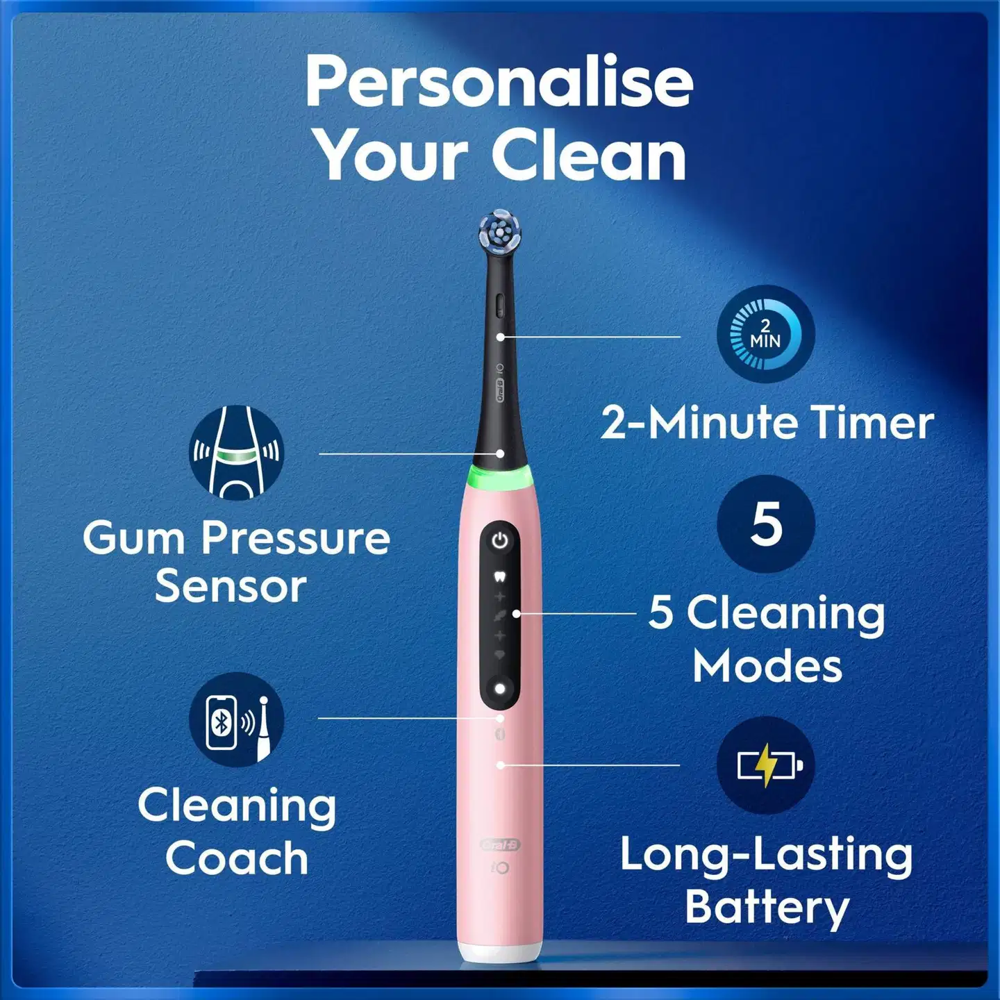 Oral-B iO5 Blush Pink sähköhammasharja +Travel Case+Refill Holder - 9