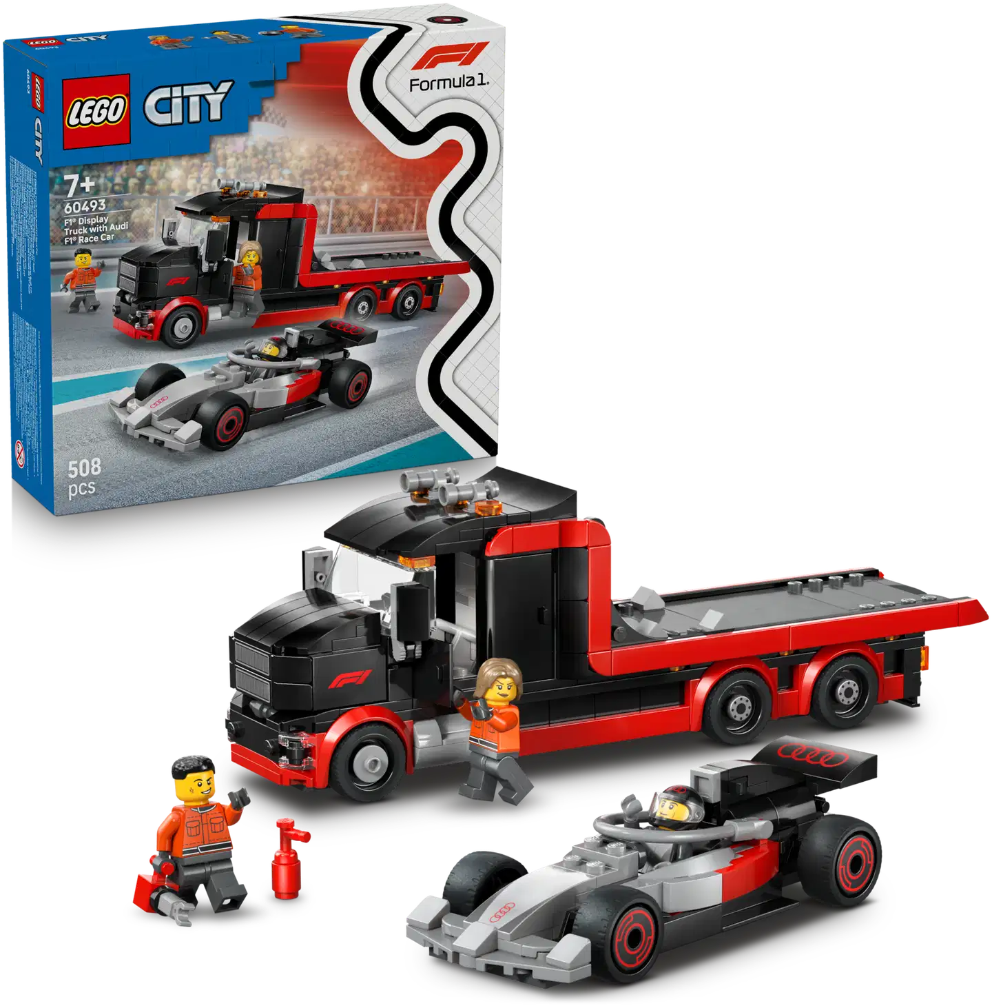 LEGO® City Formula 1 60493 F1®-kuljetusauto ja Audi F1® ‑kilpa-auto - 1