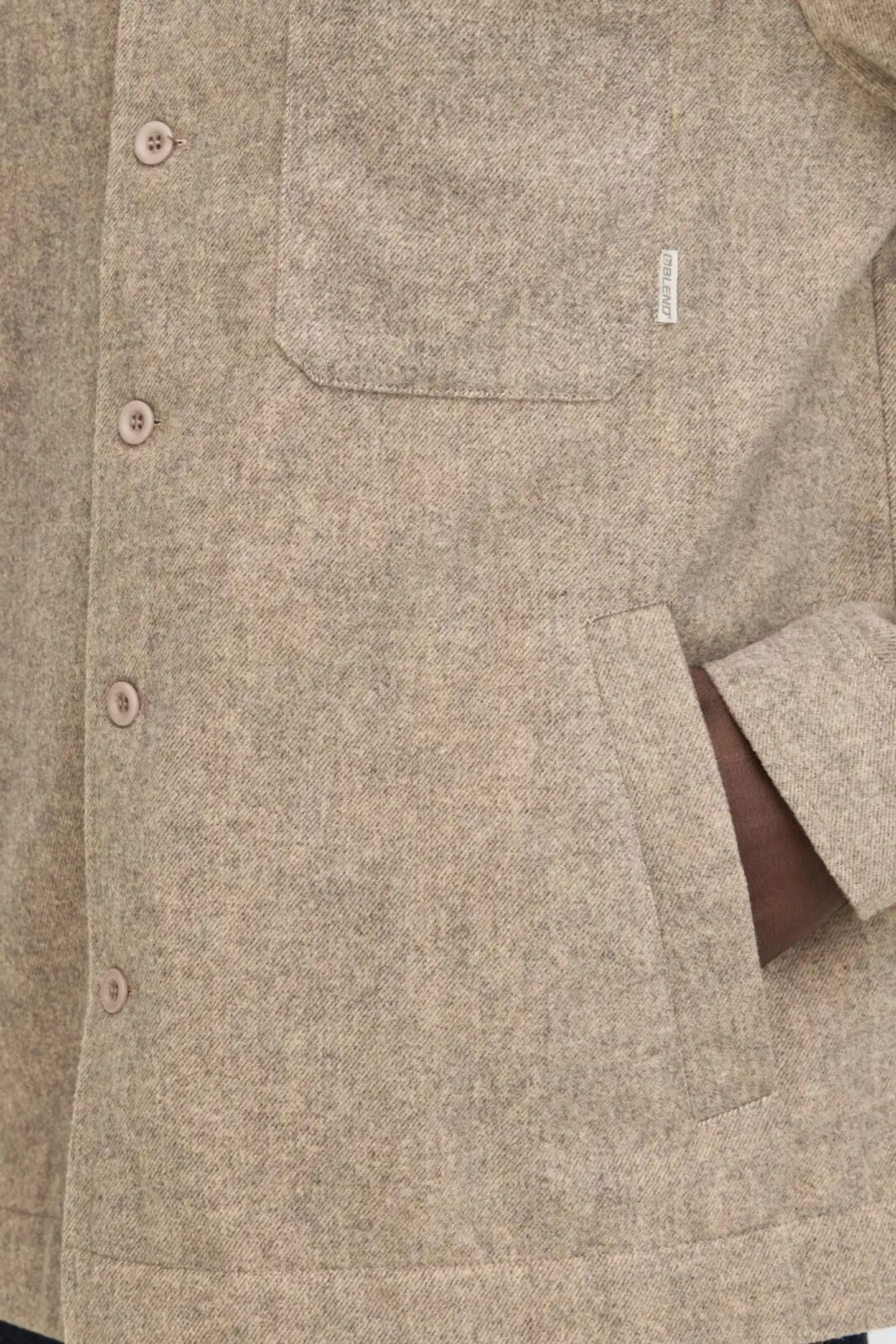 Blend miesten fleece paitatakki - Crockery Melange - 3