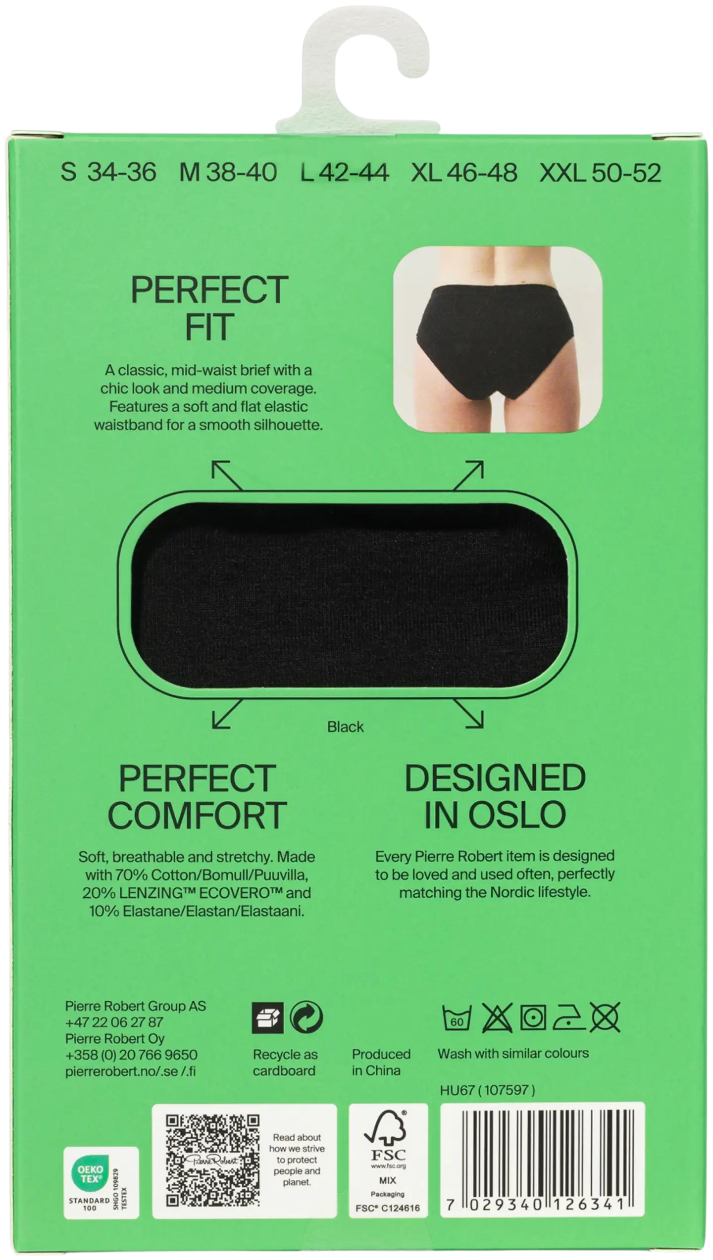 Pierre Robert naisten brief alushousut HU67 - BLACK - 4