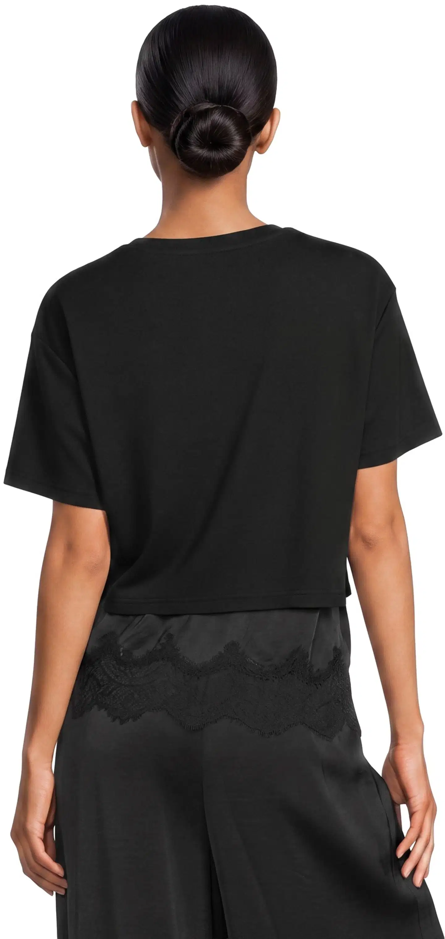 WKLY. naisten trikoopusero pitsihelma 213W126925 - Black - 3