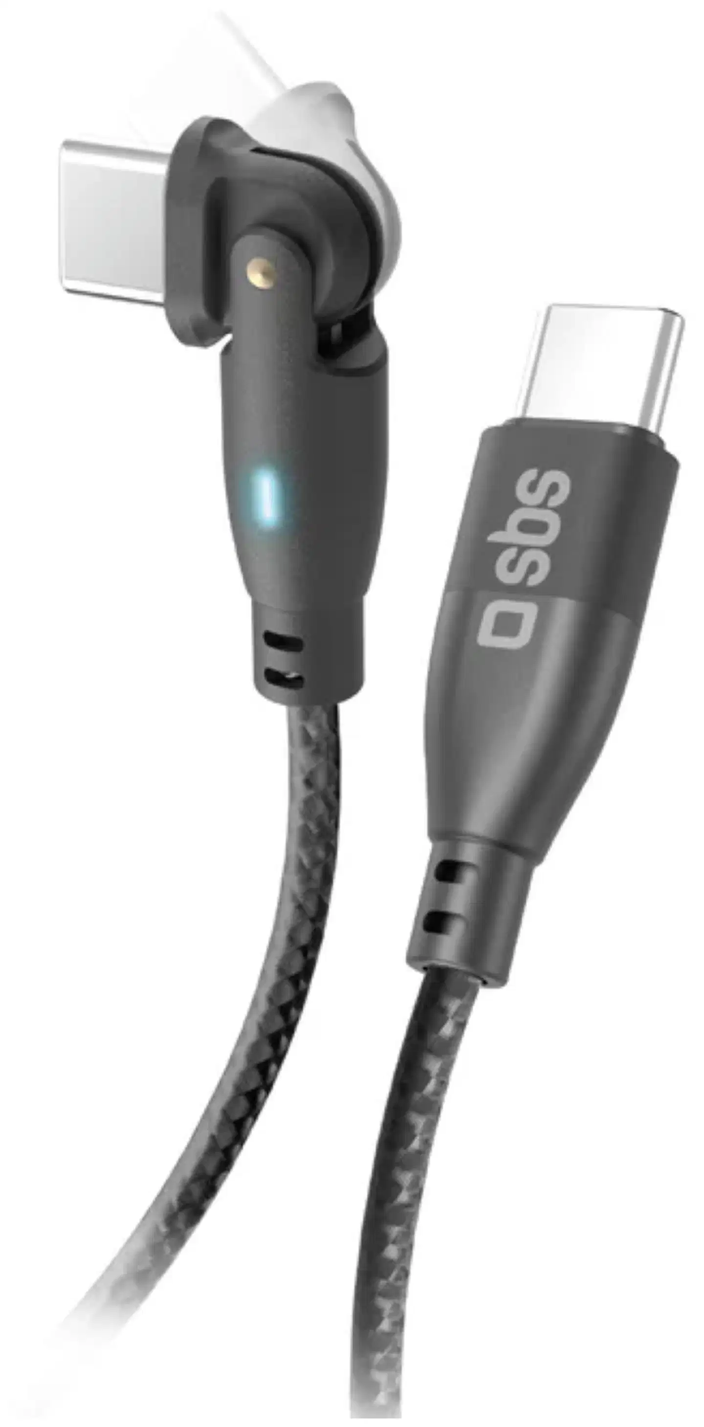 SBS kaapeli Flexi Usb-C To Usb-C 60 W 1 M musta