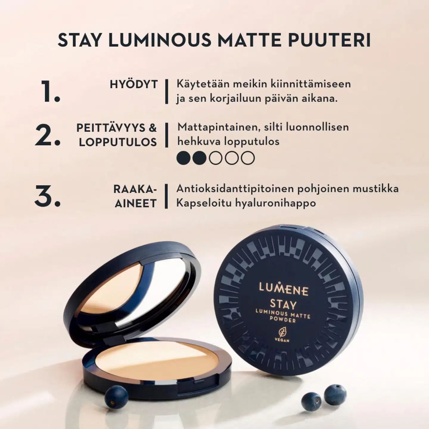 Lumene Stay Luminous Matte Puuteri 0 10g - 1 - 3