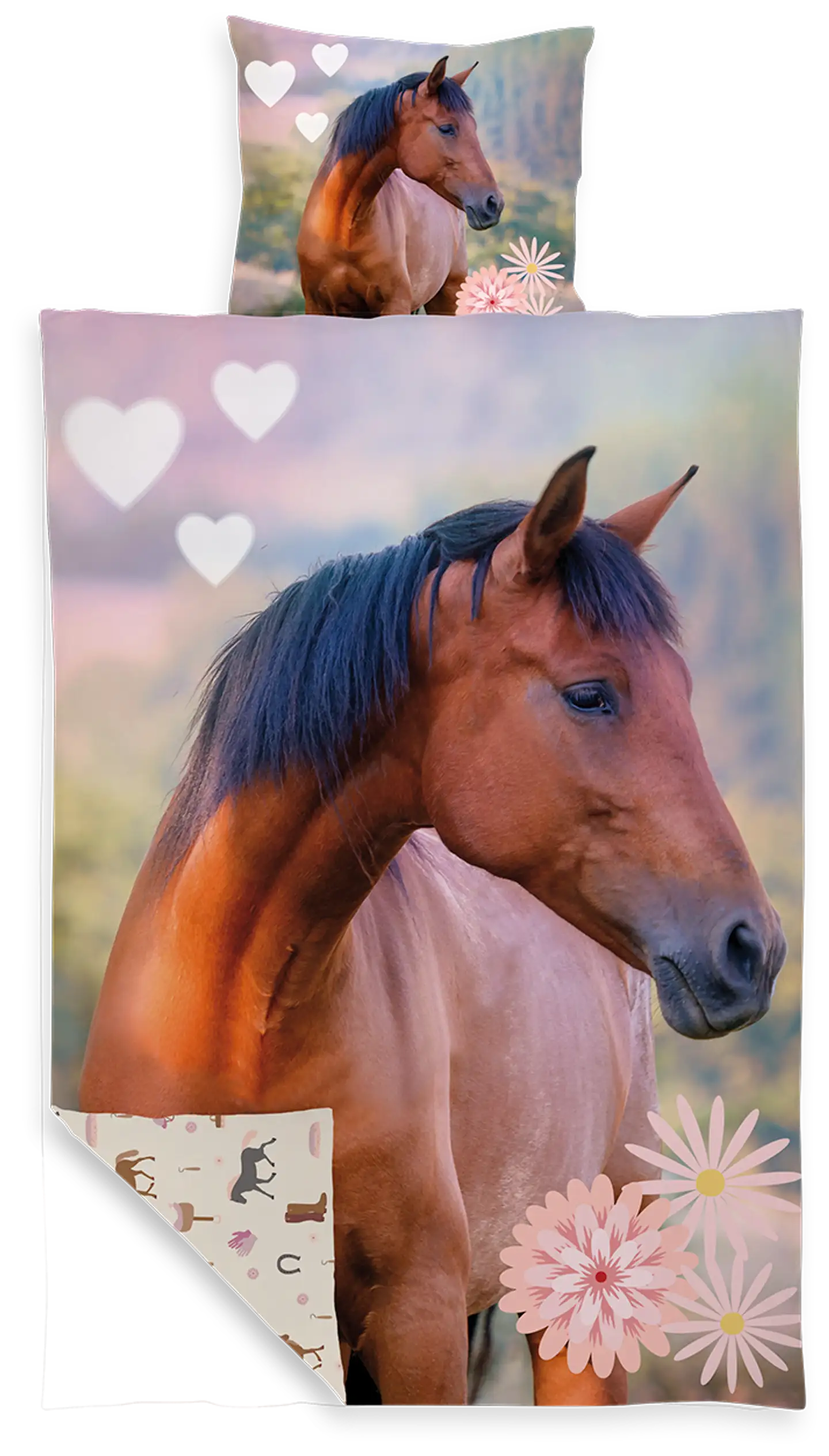 Ciraf lasten pussilakanasetti Hevonen 150x210 + 50x60 cm - 1