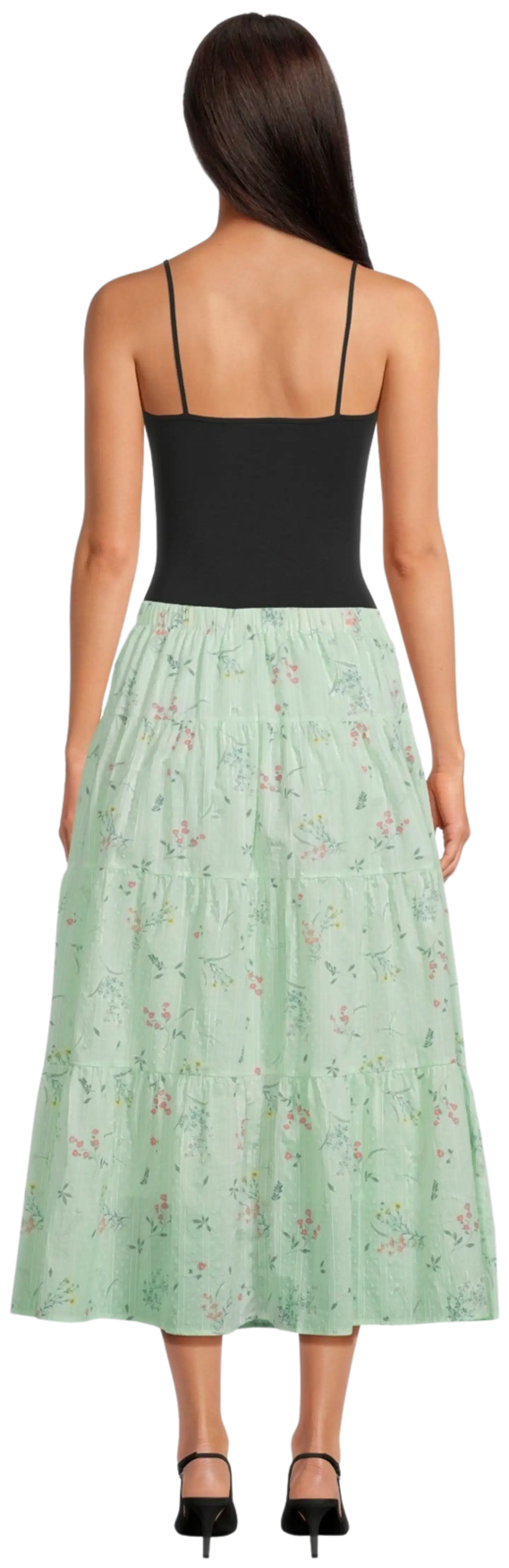 WKLY. naisten puuvillahame 221W160450 - Green - 3