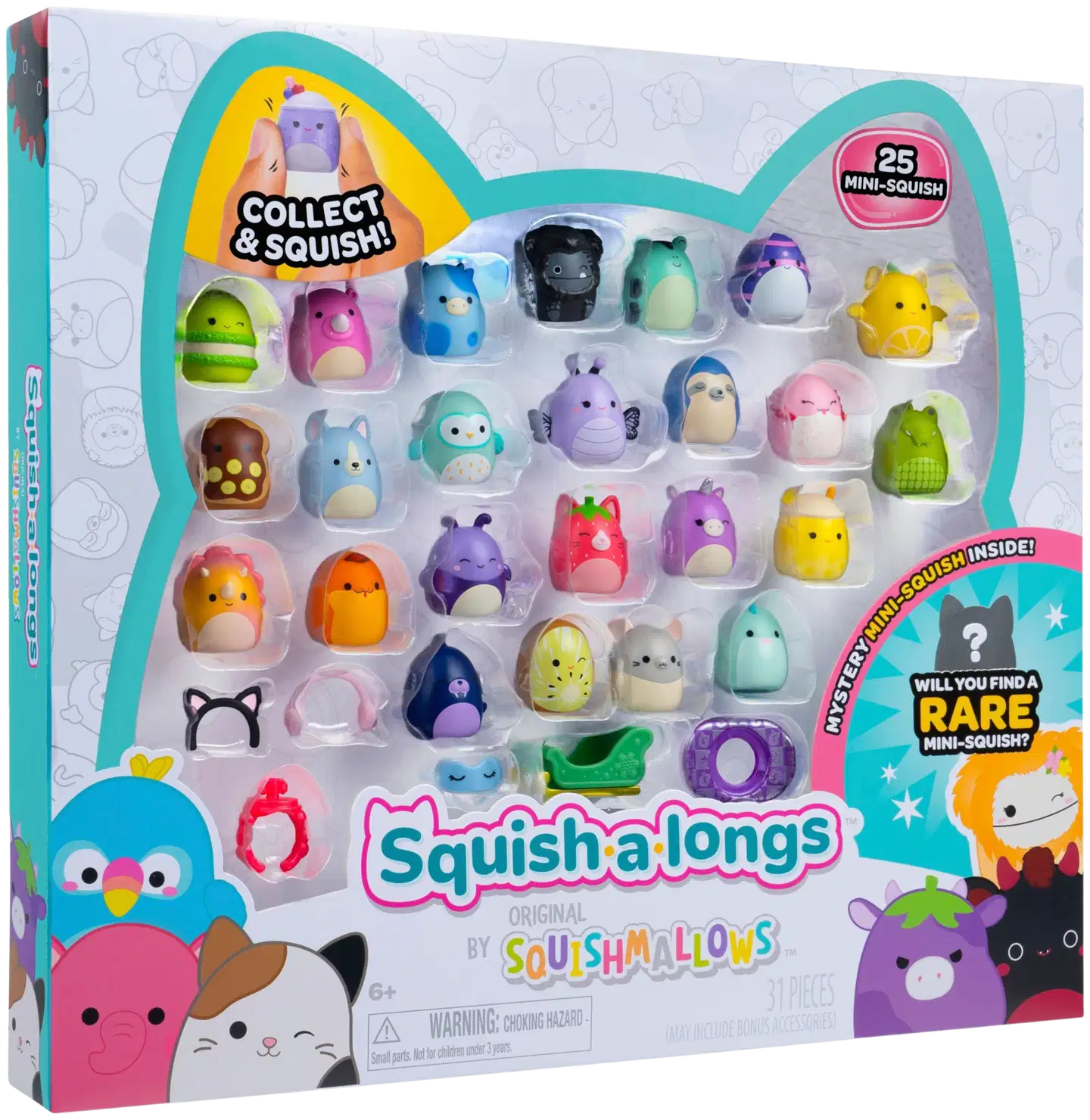 Squish-a-longs 2,5 cm hahmo 25 kpl S7 - 1