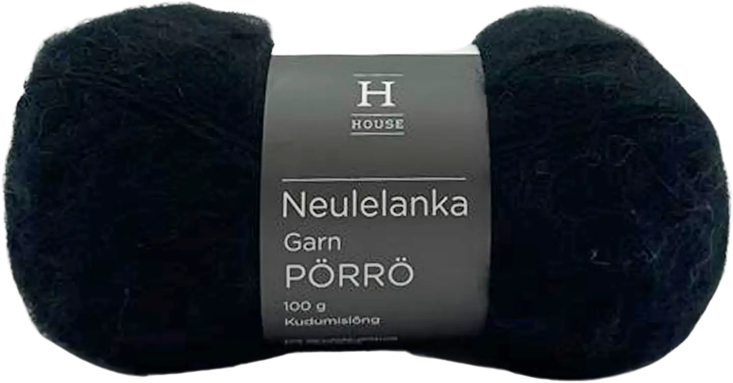 House lanka mohair-villa-akryyli Pörrö 100 g Black 217