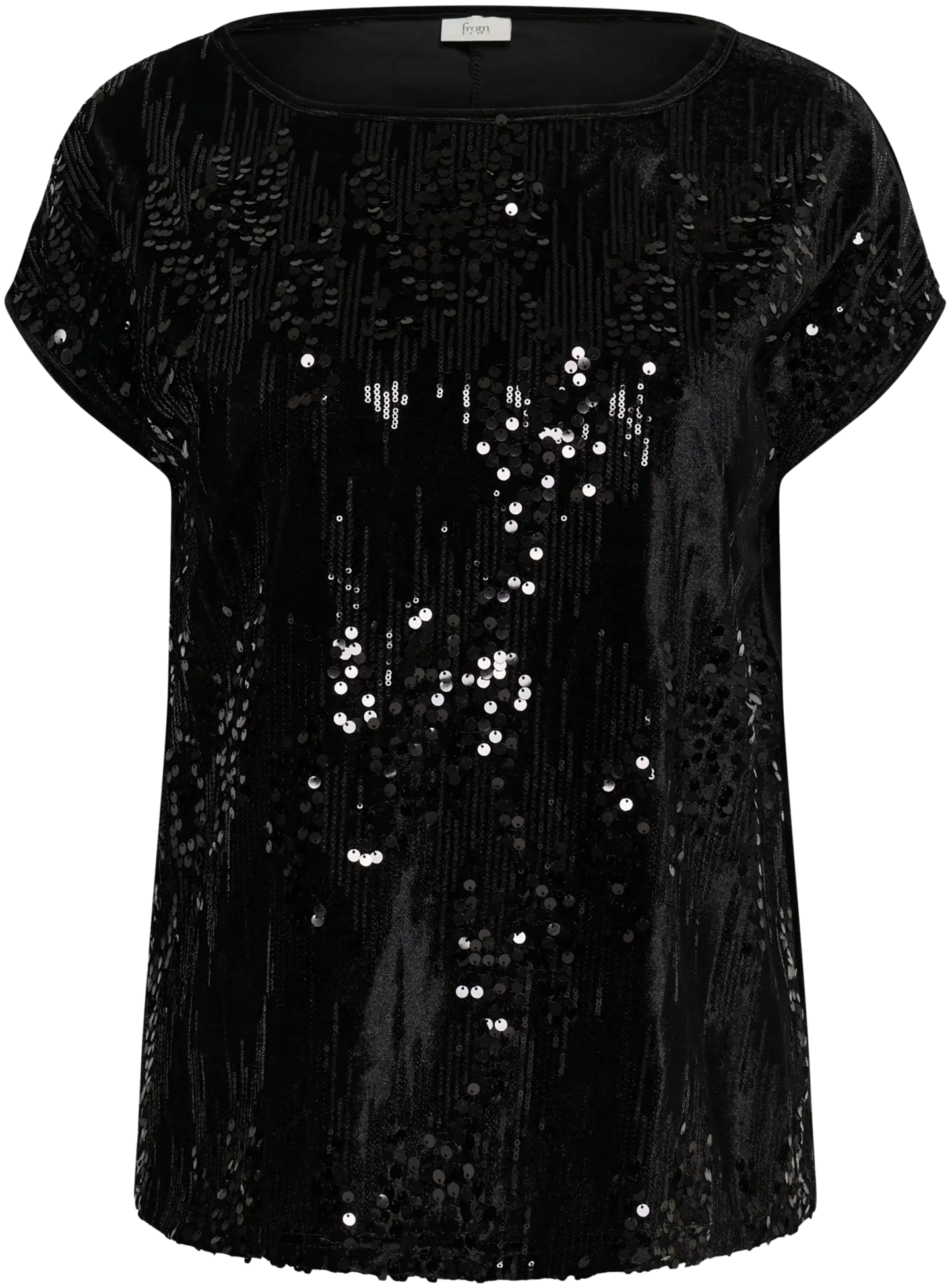 From Lou naisten pluskoon paljettitoppi Flelly - Black W/ Black Sequins - 1