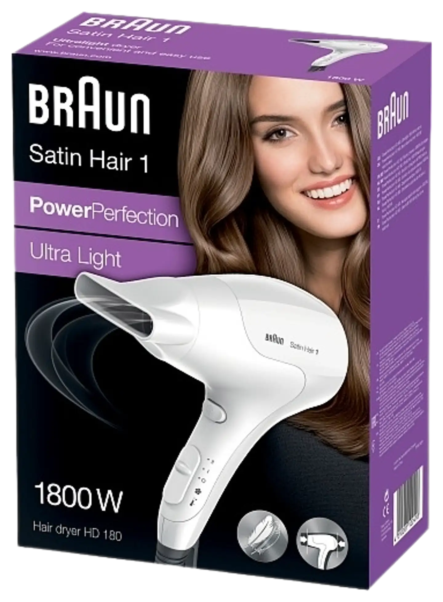 Braun Hiustenkuivain Satin Hair 1 HD180 1800 W - 1