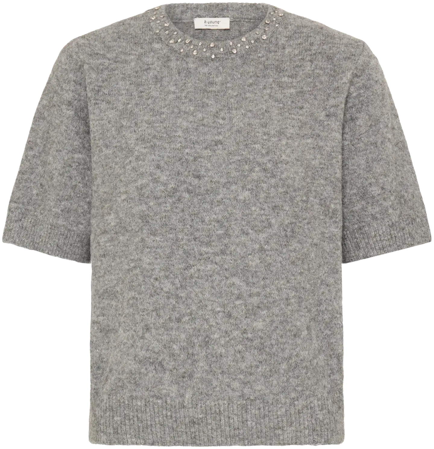 B.young naisten neulepusero Byomea - Mid Grey Melange - 1