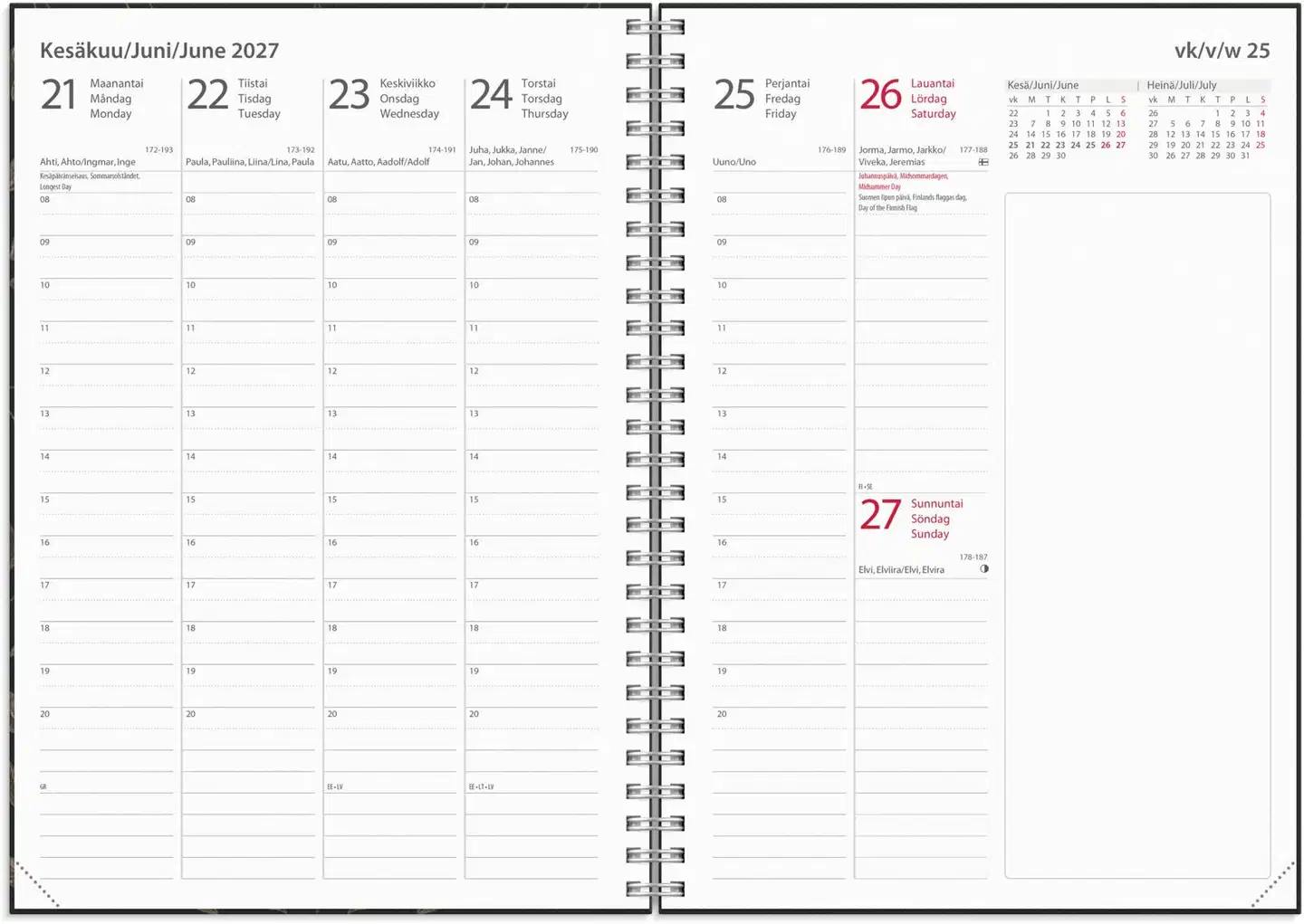 Burde Kalenteri 2027 Business Textile musta - 2