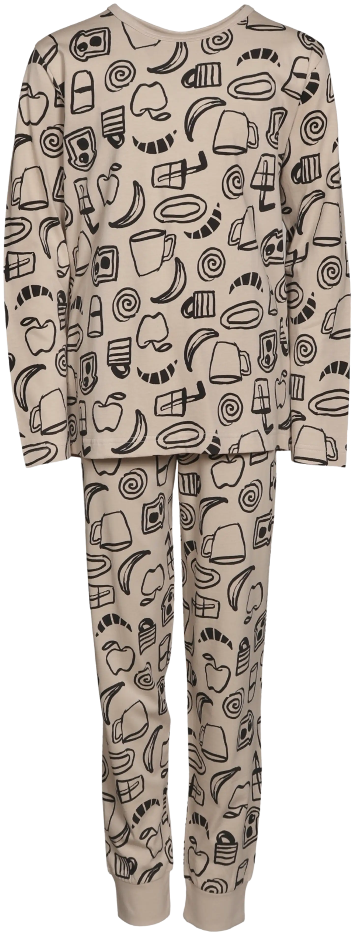 RATIA® lasten pyjama, K325130041 - hiekka/musta - 1