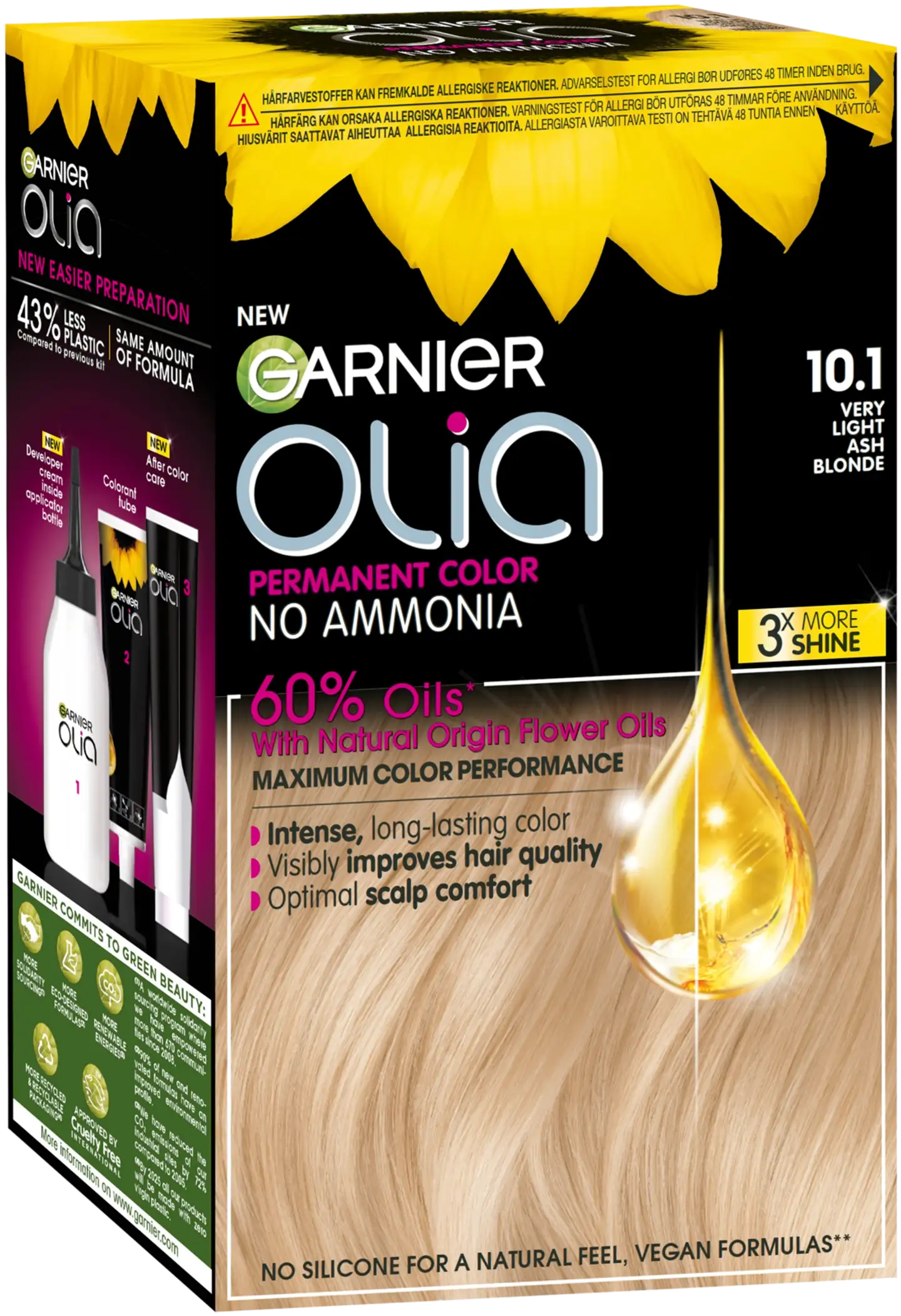 Garnier Olia 10.1 Very Light Ash Blonde kestoväri 174ml - 2