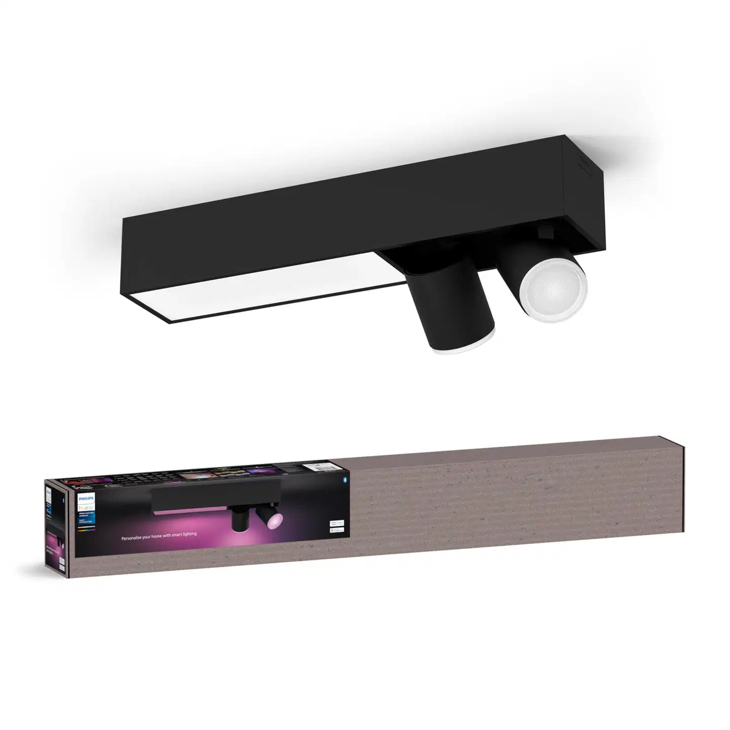 Philips Hue Centris -kattovalaisin kahdella kohdevalolla 11W 2000-6500K 1630LM musta - 2