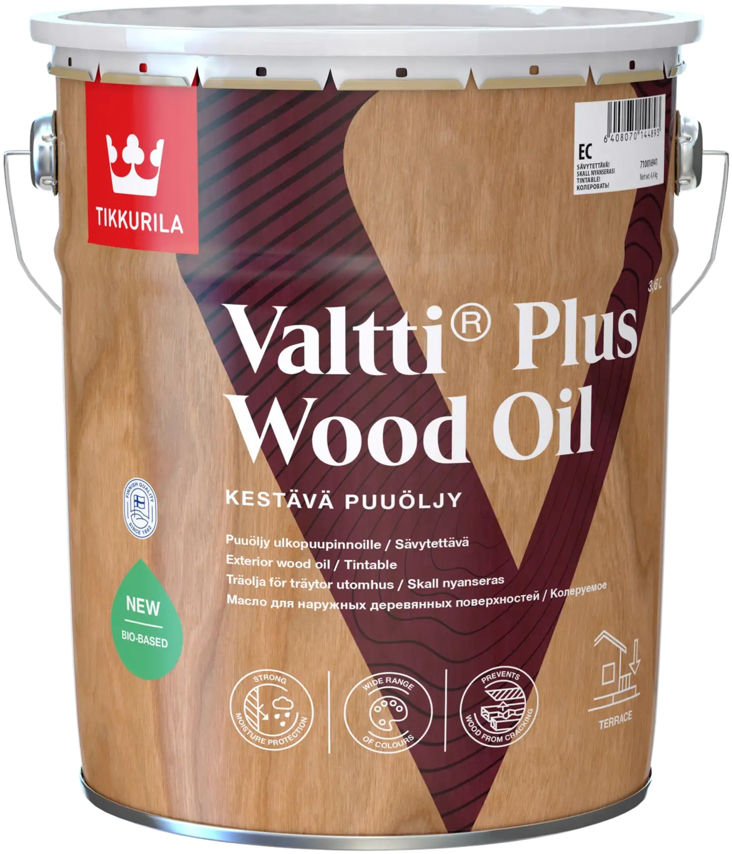 Tikkurila puuöljy Valtti Plus Wood Oil 3,6 l EC sävytettävä