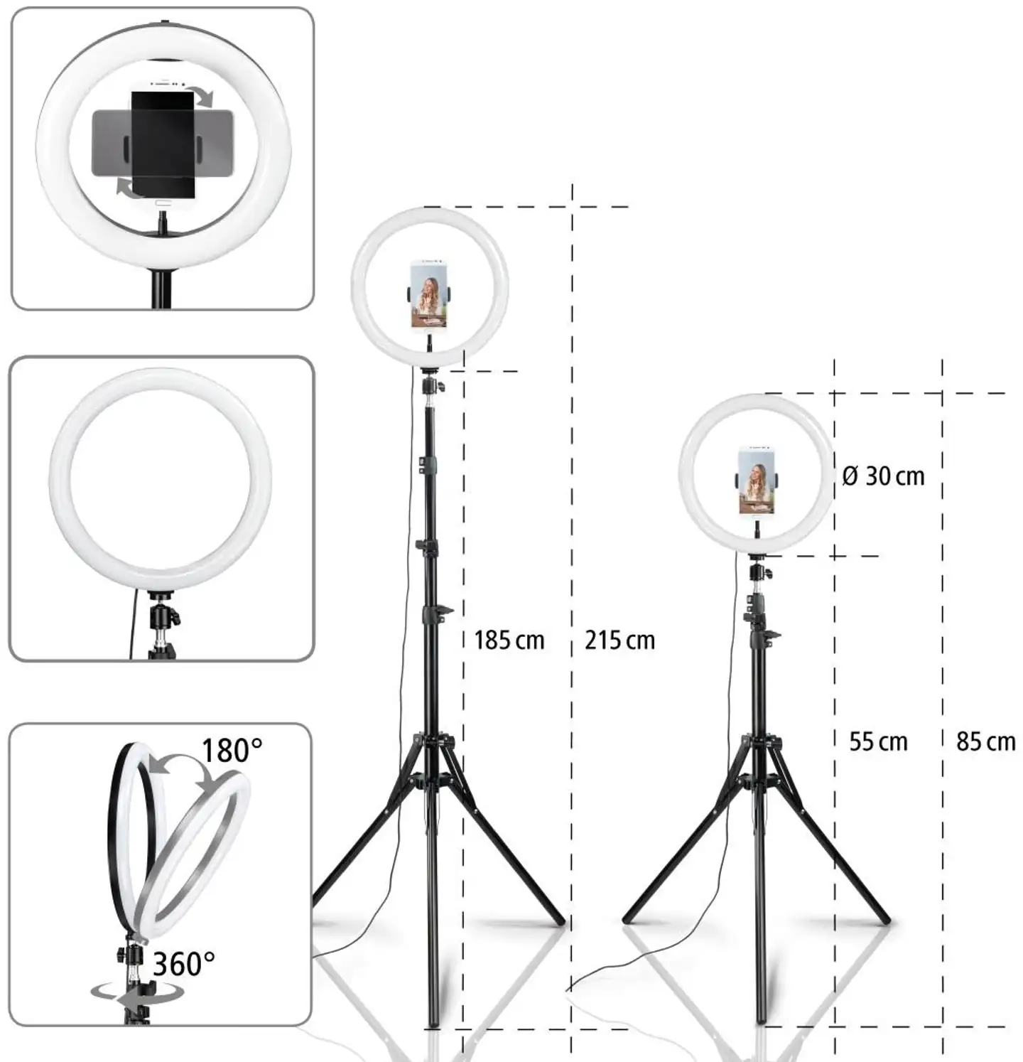 Hama LED Rengasvalo SpotLight FoldUp 120, 12" - 3