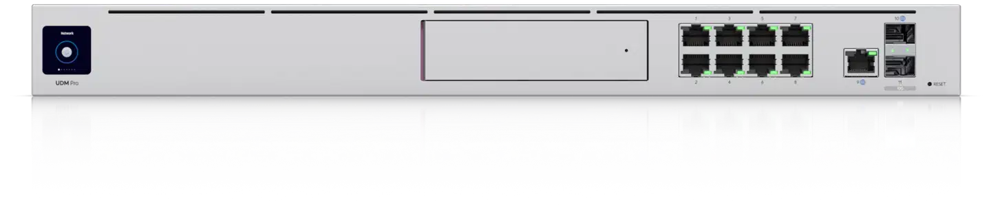 Ubiquiti 1U räkkiasenteinen 10 Gbps yhdyskäytävä HDD-laajennuksella UDM-PRO - 2