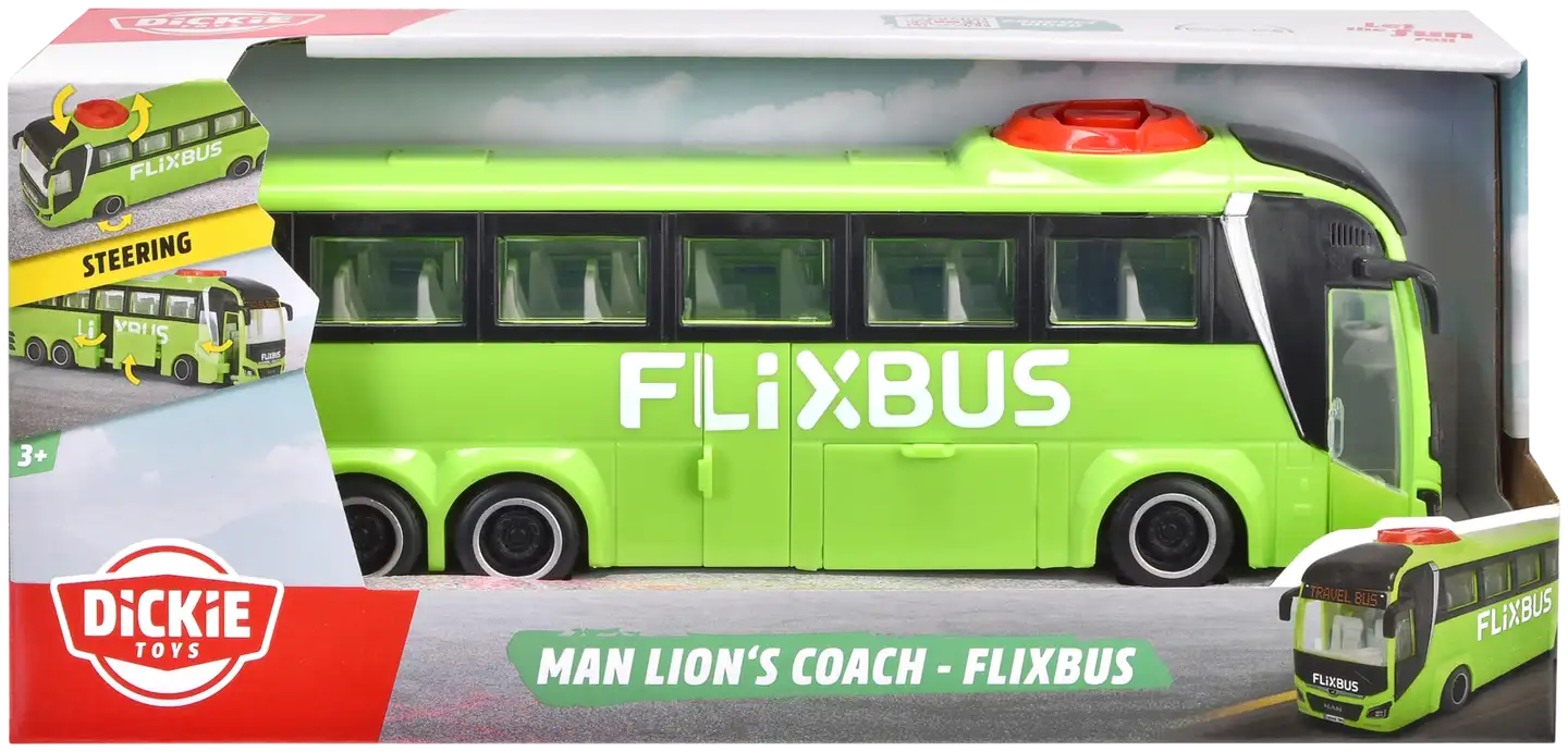 Dickie Toys MAN Lion's Coach Flixbus, linja-auto, 26,5 cm - 6