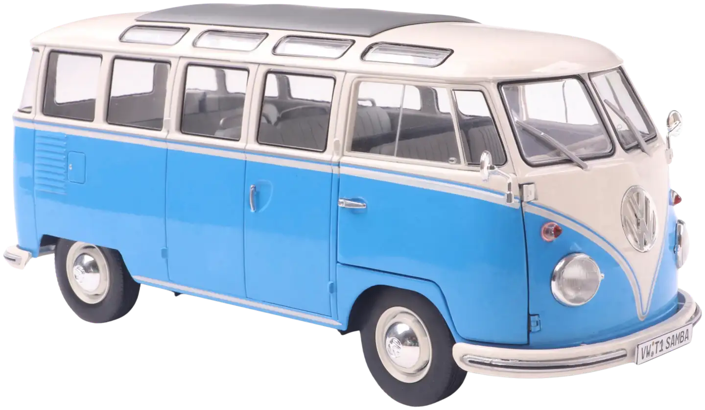 Solido 1:18 VW T1 21 WINDOWS b. blue/white, keräilyauto, pienoismalli - 1