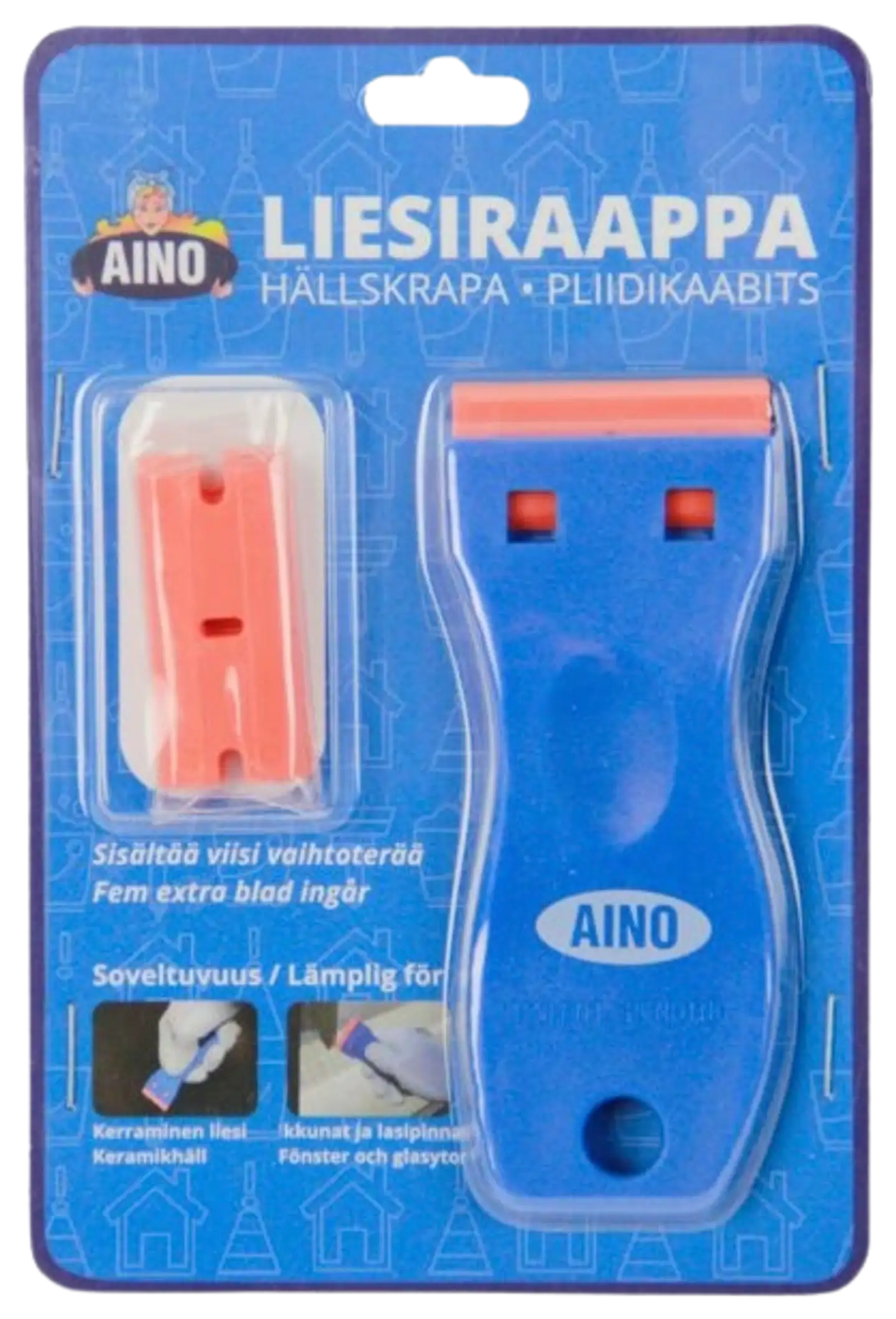 Aino liesiraappa + vaihtoterät 5 kpl