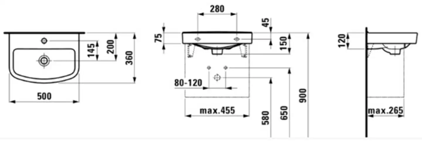 Laufen Kompas pesuallas 50cm - 2