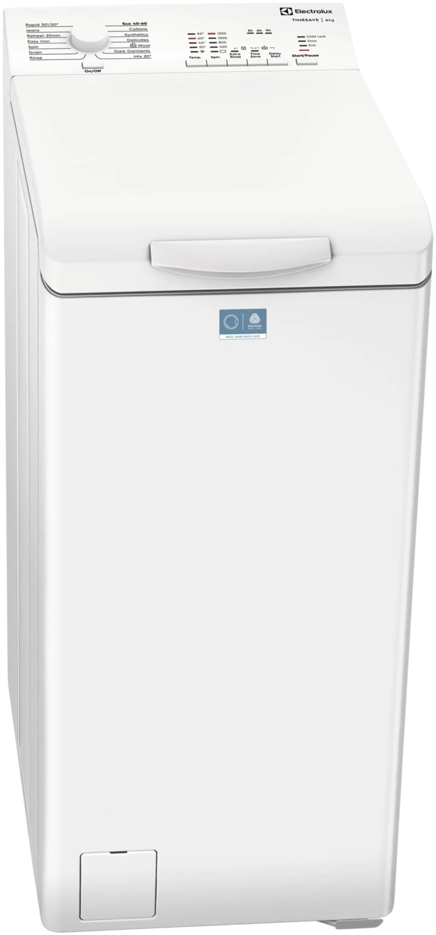 Electrolux päältä täytettävä pyykinpesukone EW5T162O4O, 6kg, valkoinen - 1