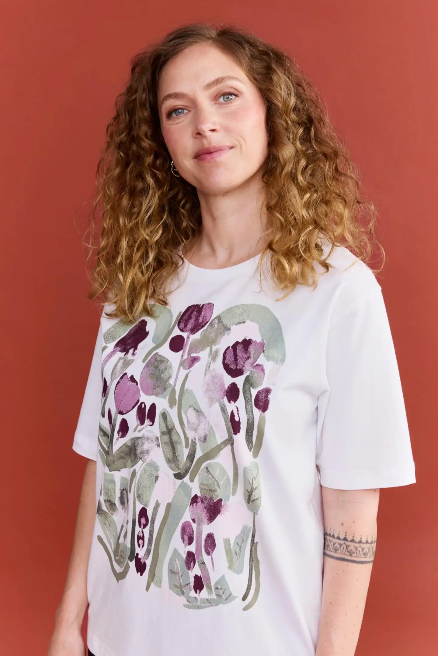 Finlayson naisten t-paita Kumpula - white/print - 5