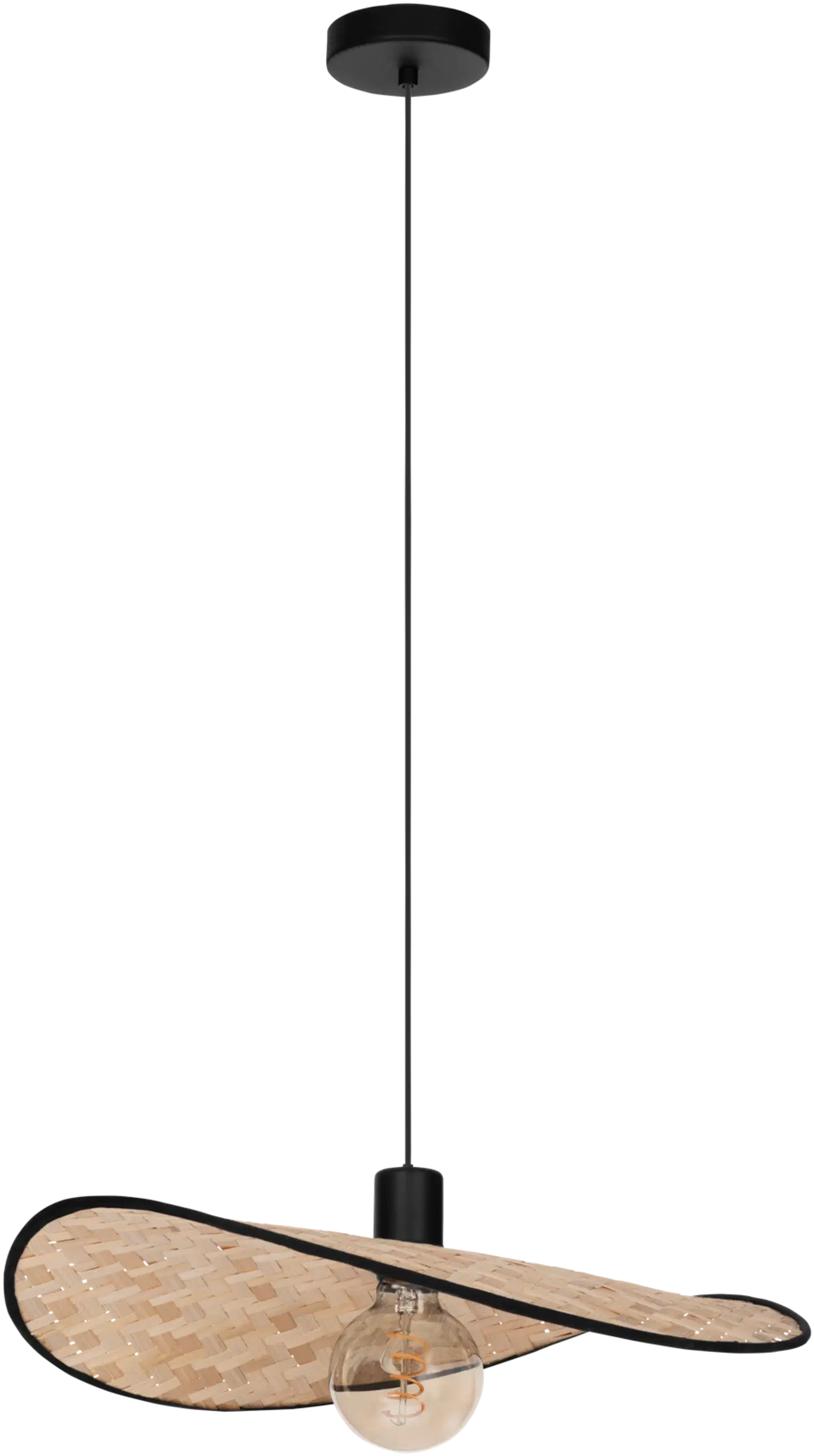 EGLO riippuvalaisin Marywell E27 musta/bambu - 1