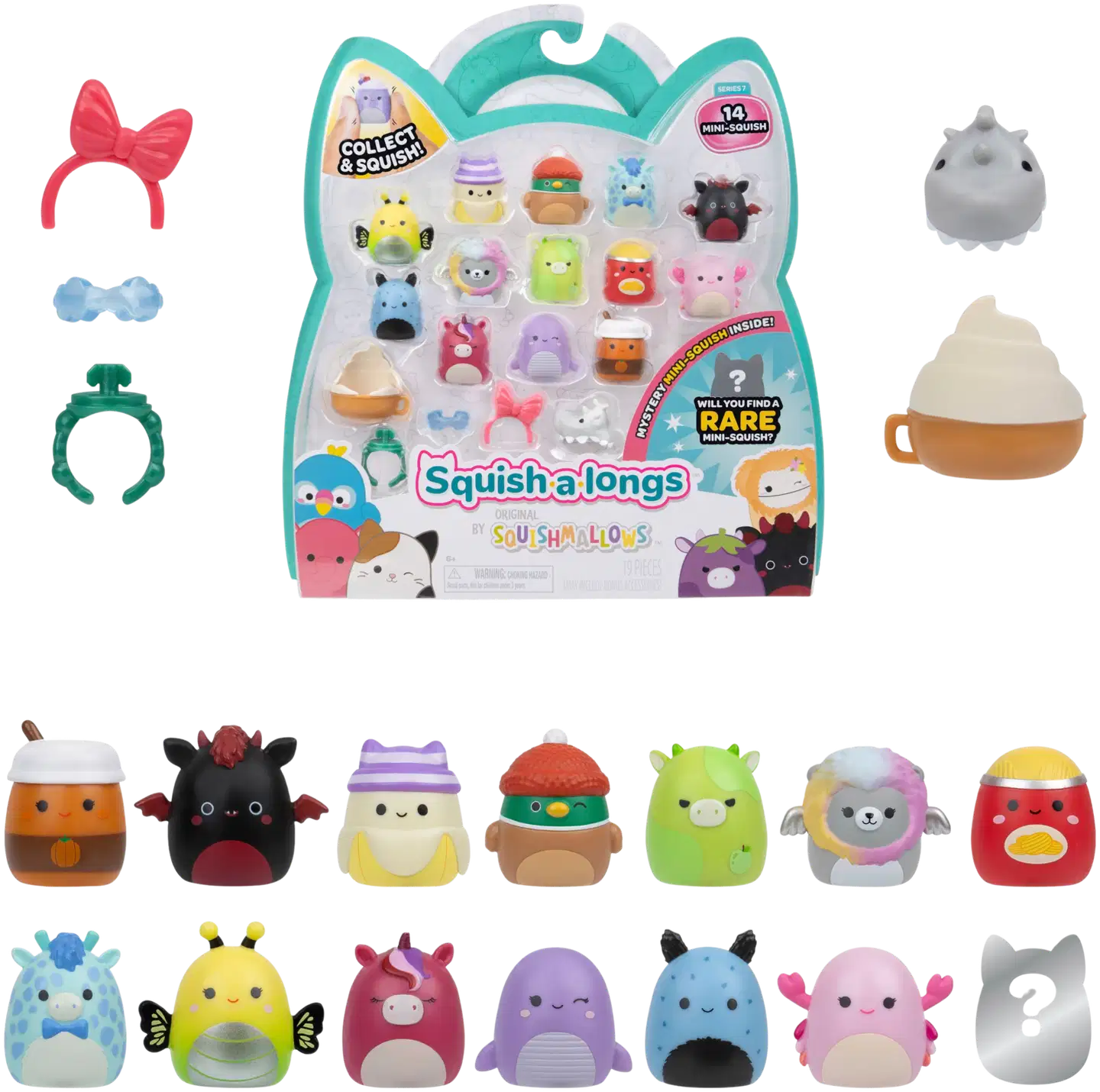Squish-a-longs 2,5 cm hahmo 14 kpl S7 - 1