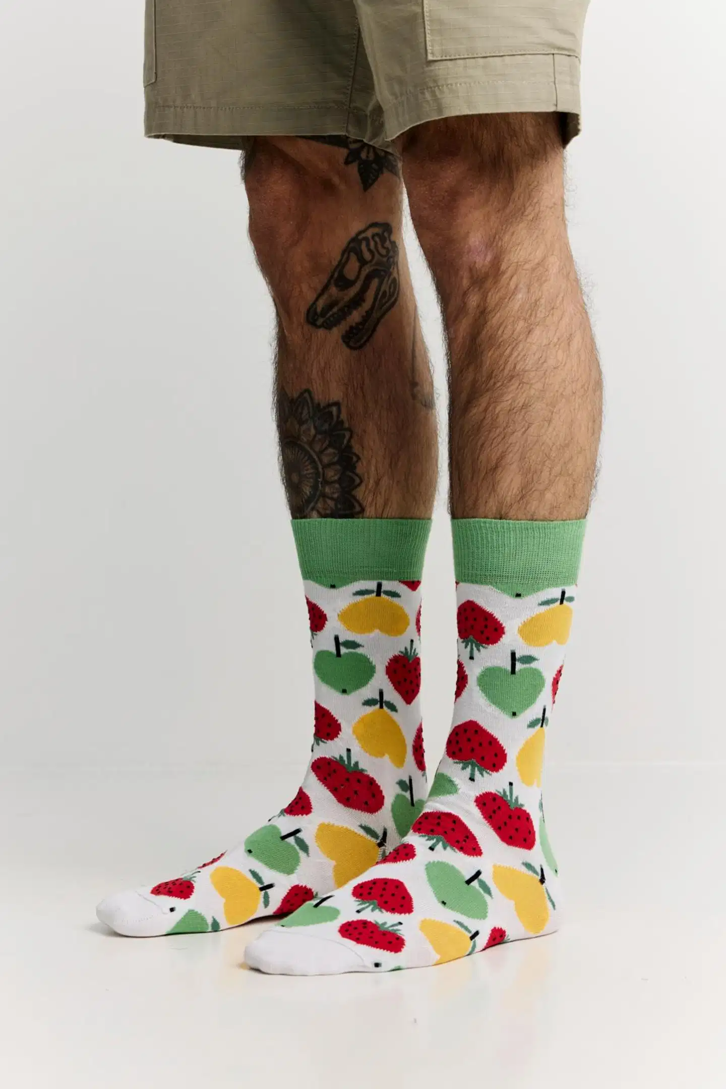 Finlayson miesten nilkkasukat Sydänhedelmät - Valkoinen/vihreä - 2