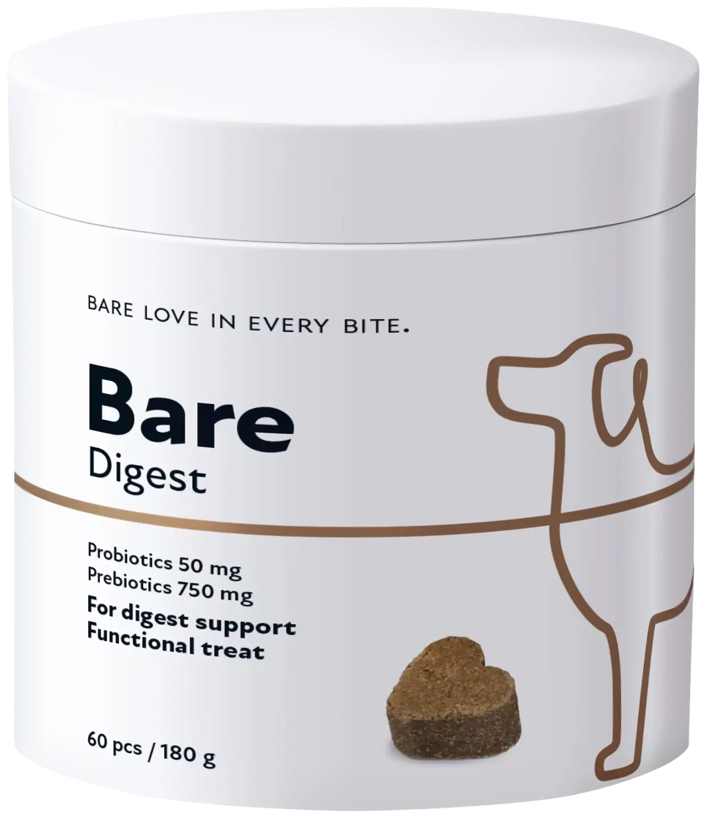 Bare Digest Funktionaalinen makupala 60 kpl 180 g