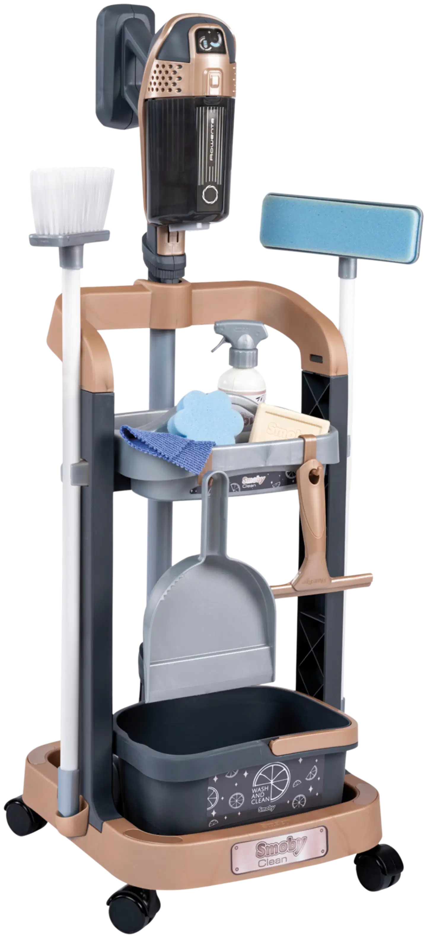 Smoby Rowenta siivouskärry + varsi-imuri, mainio setti siivousleikkeihin - 2