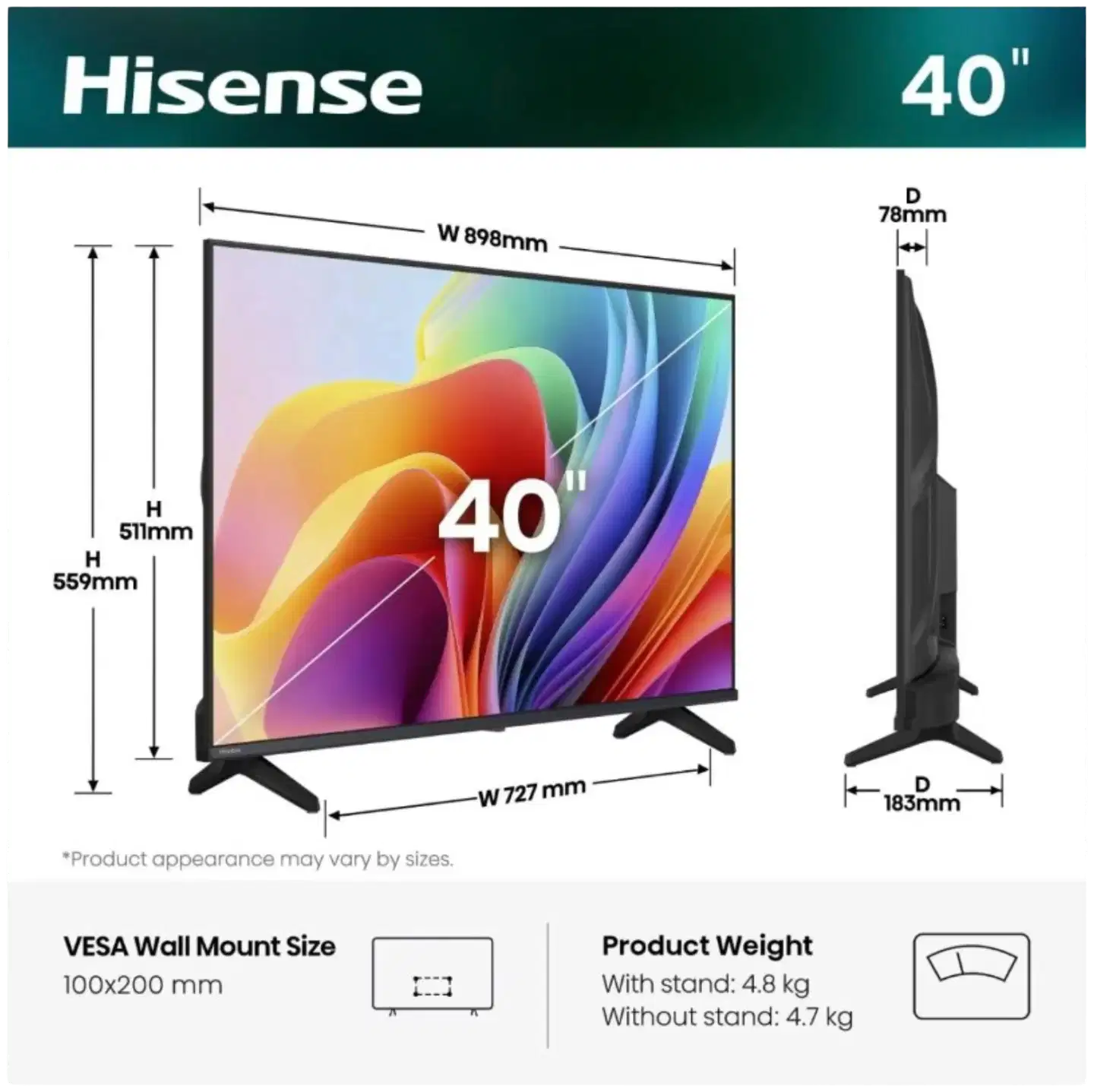 Hisense 40" Smart LED TV 40A4S - 2