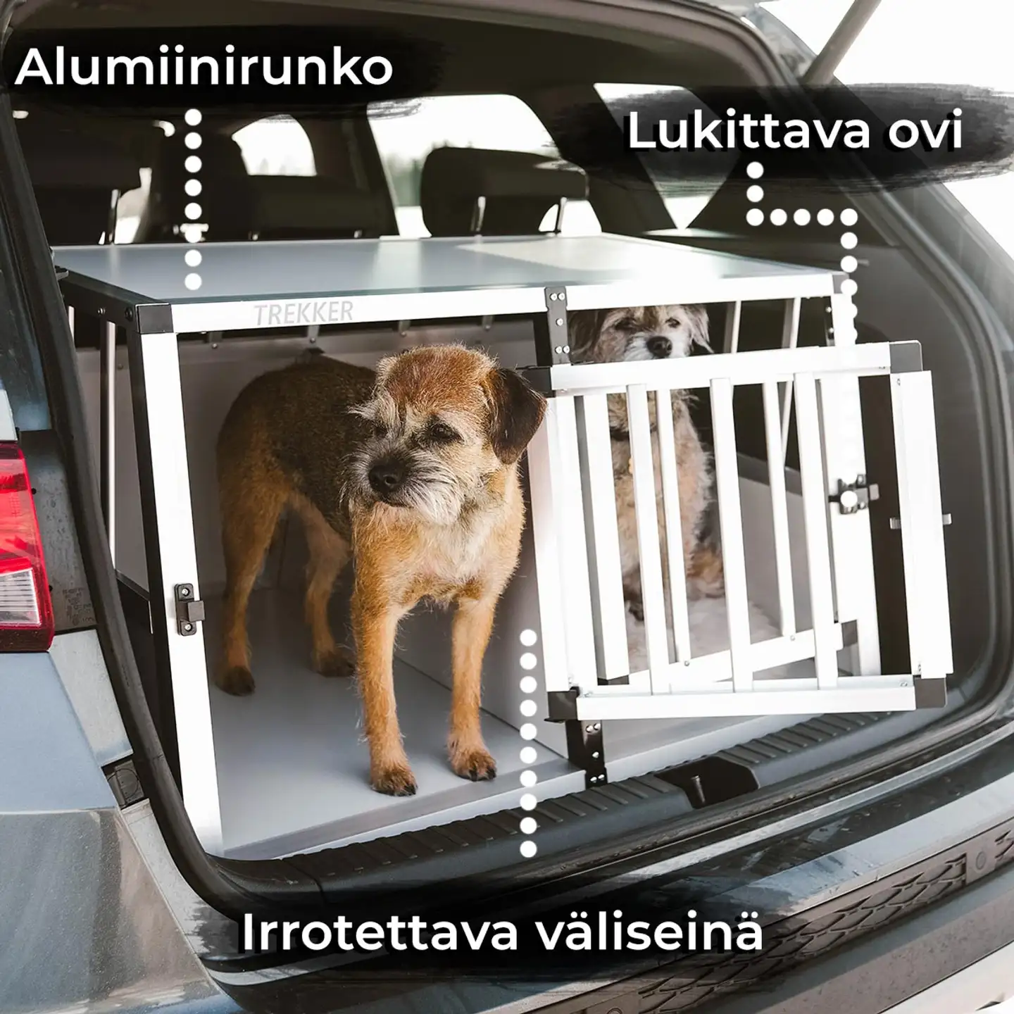 Trekker koiran kuljetushäkki XL 97x90x69,5 cm alumiini - 11