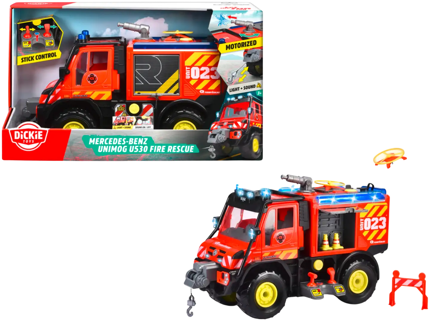 Dickie Toys Unimog U530 Paloauto valoin ja äänin - 1