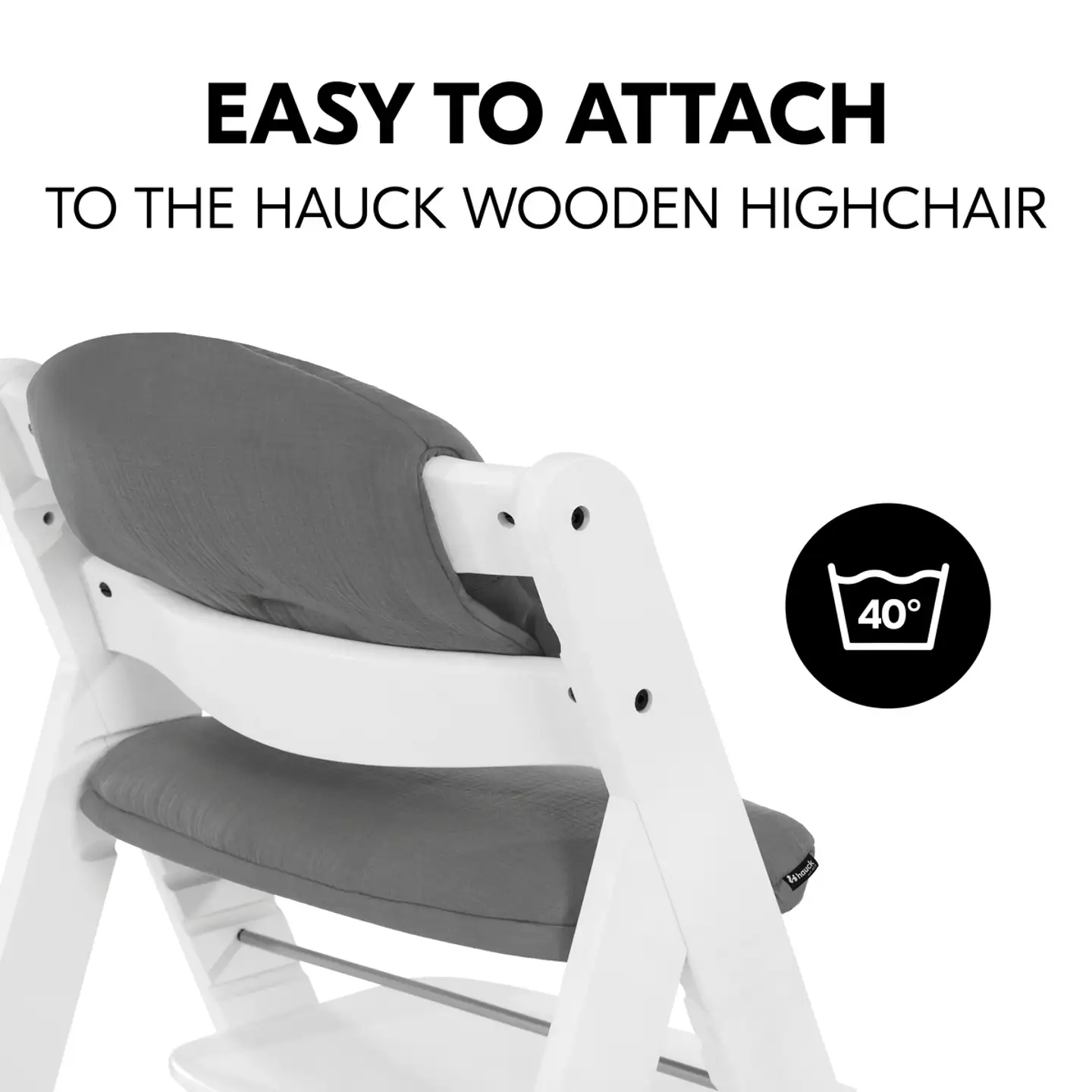 Hauck pehmustesetti syöttötuoliin Highchair Pad tummanharmaa - 16