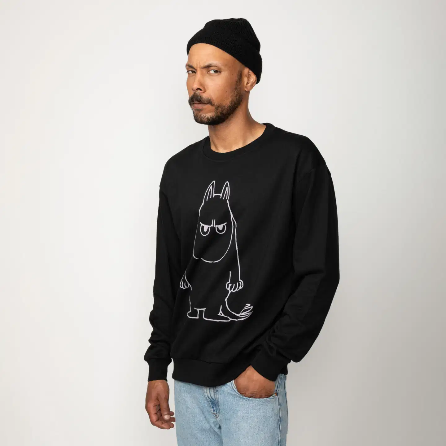 Miesten Moomin Unto Collegepaita Kiukku-muumi - Black - 4