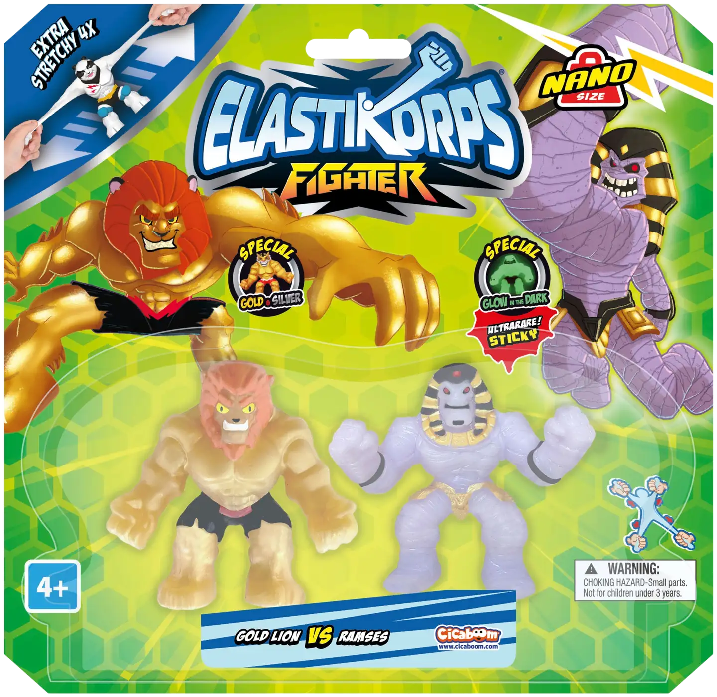 Elastikorps Nano Fighters -kamppailufiguurit 2 kpl - 3