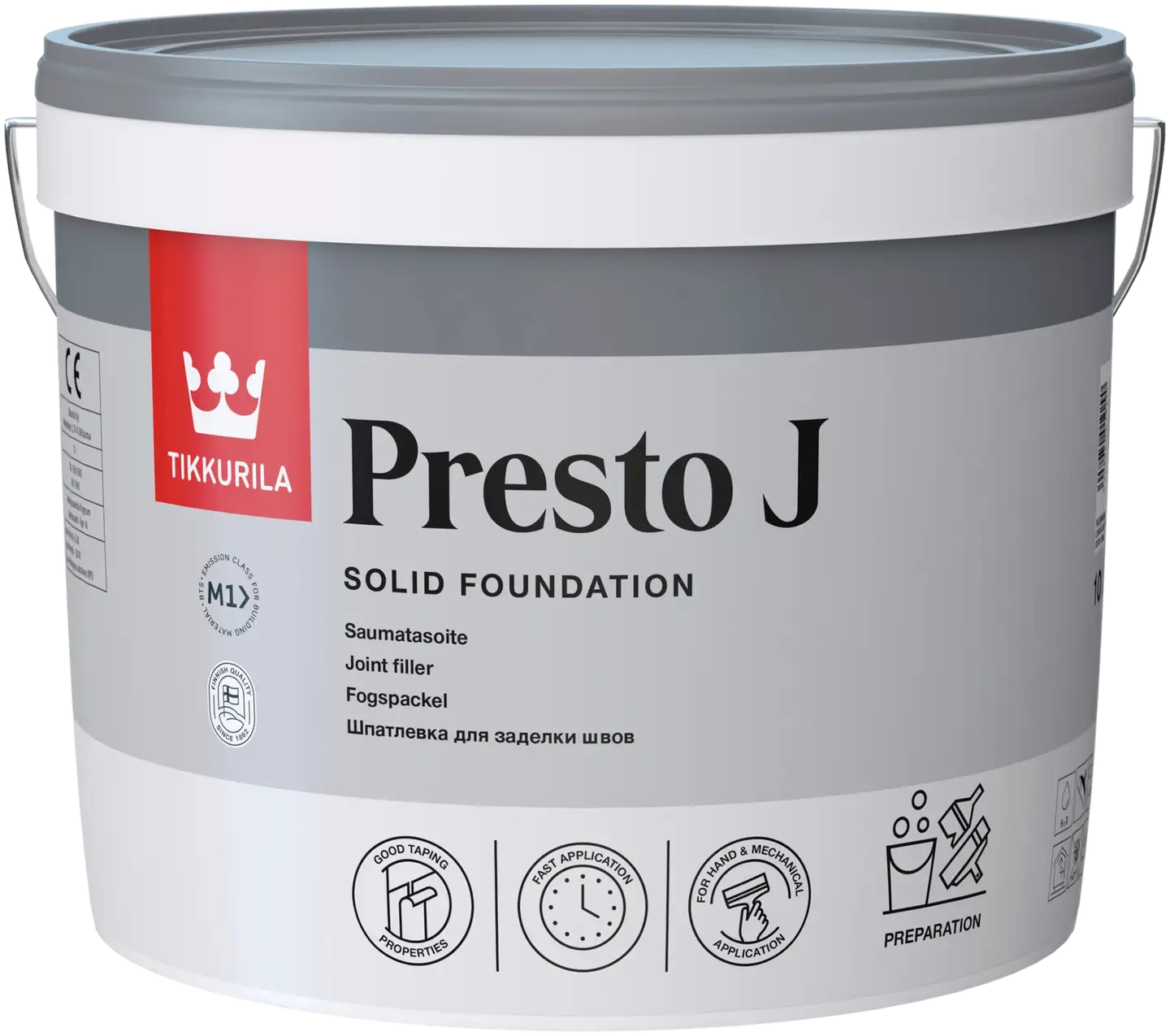 Tikkurila saumatasoite Presto J 10 l vaalean harmaa