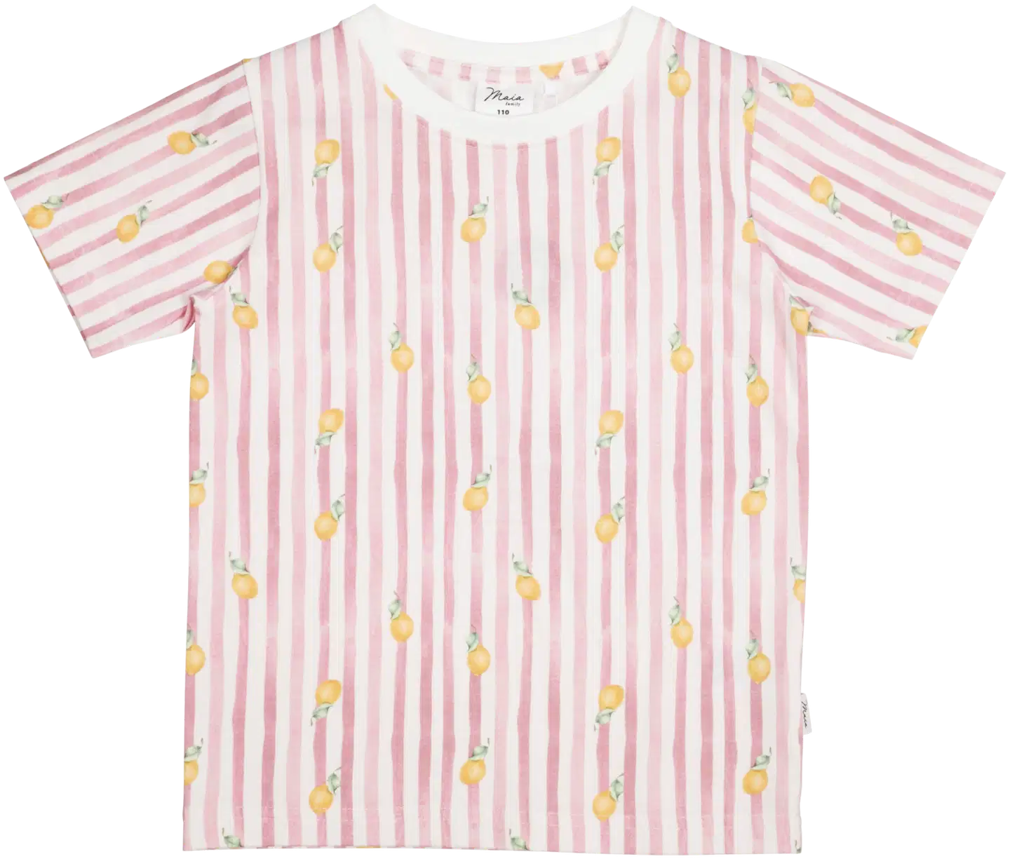 Maia family lasten t-paita Sitruunaraita 205614 - Vaaleanpunainen - 1