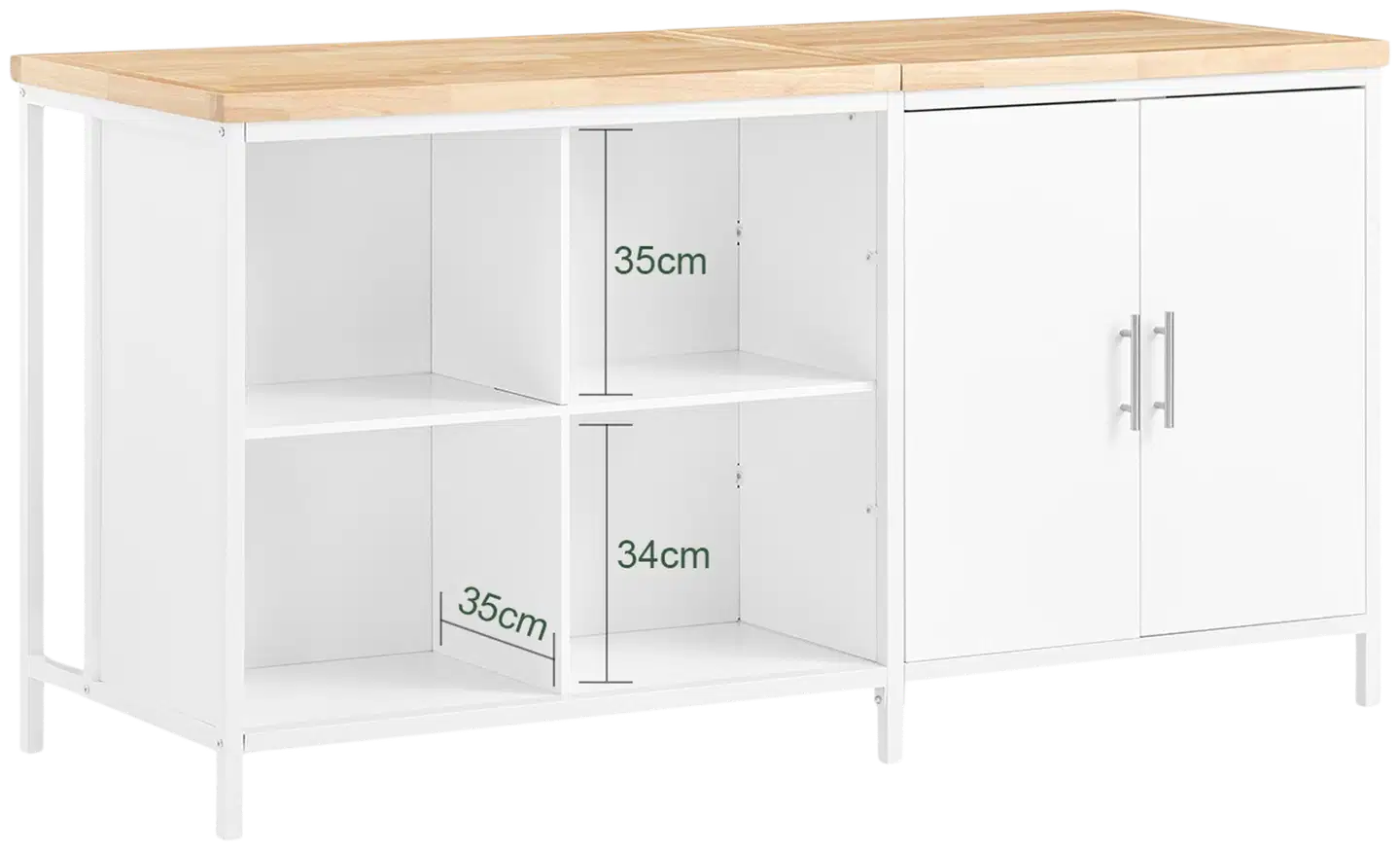 SoBuy keittiösaareke valkoinen KNL09-WN - 3