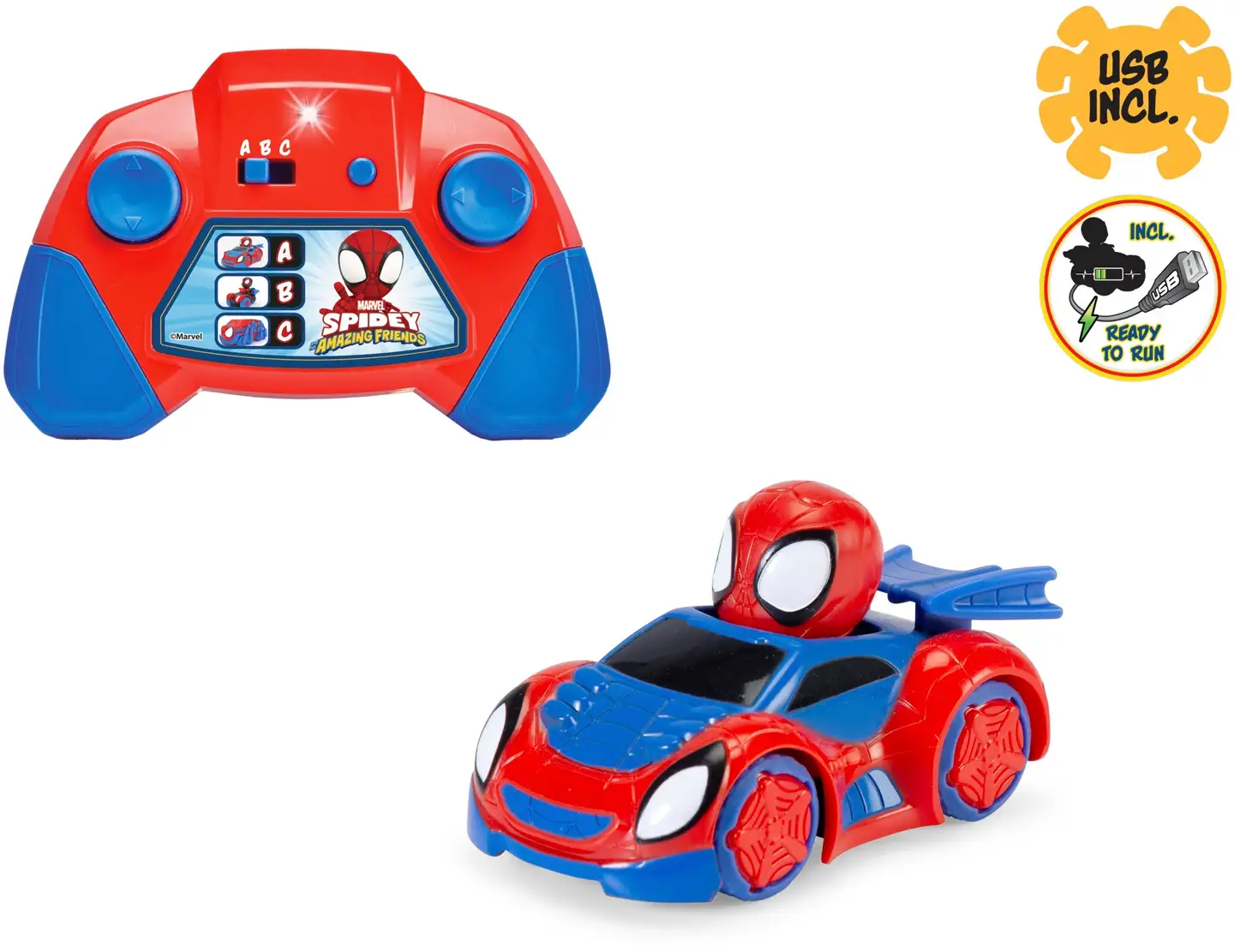 Dickie Toys RC Spidey Web-Crawler 8 cm, 1:50, 2-kanavainen, 2,4 GHz, USB-lataus - 2