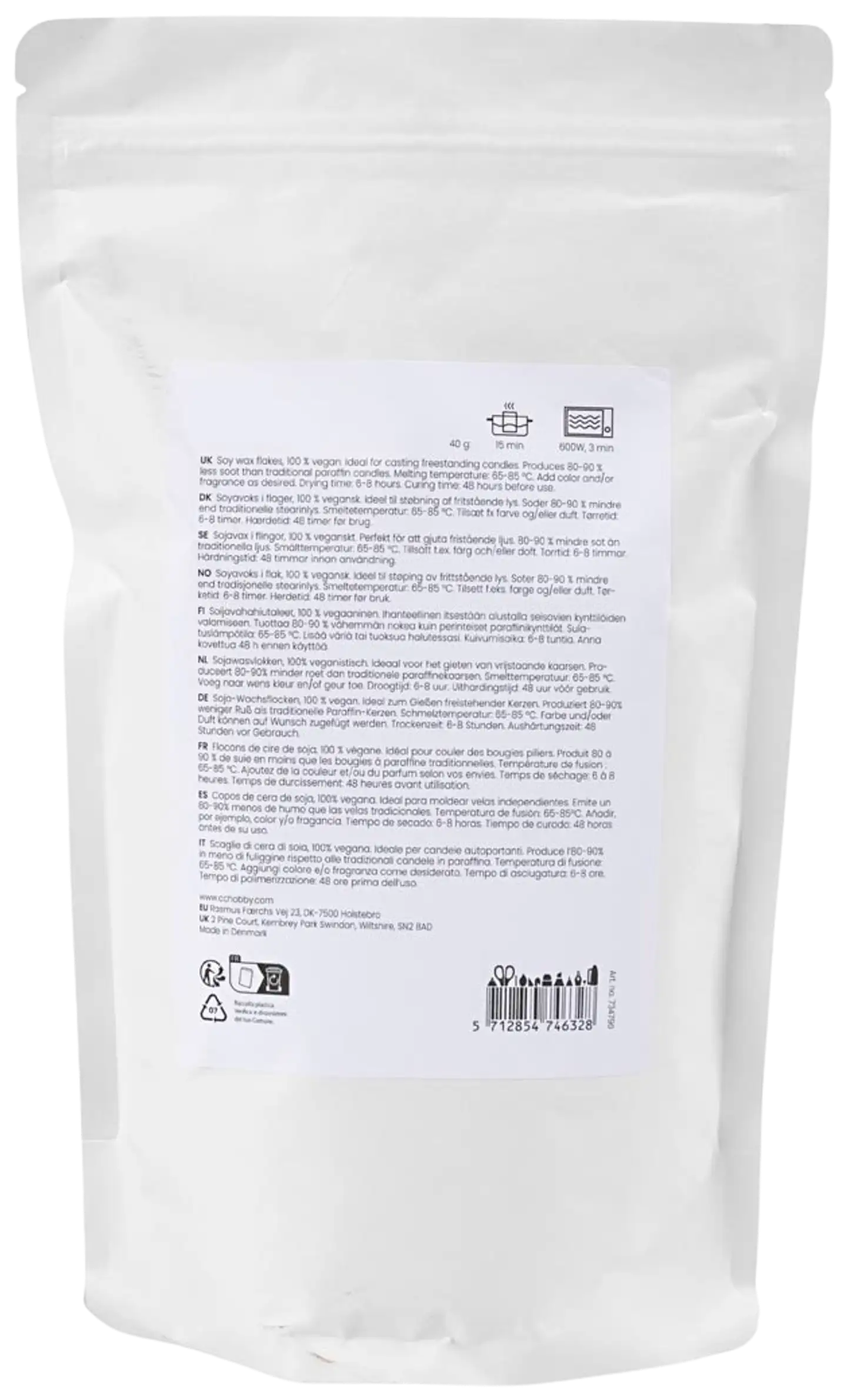 Soijavaha, Pöytäkynttilöille, kerma, 500g/ 1 pkt - 2