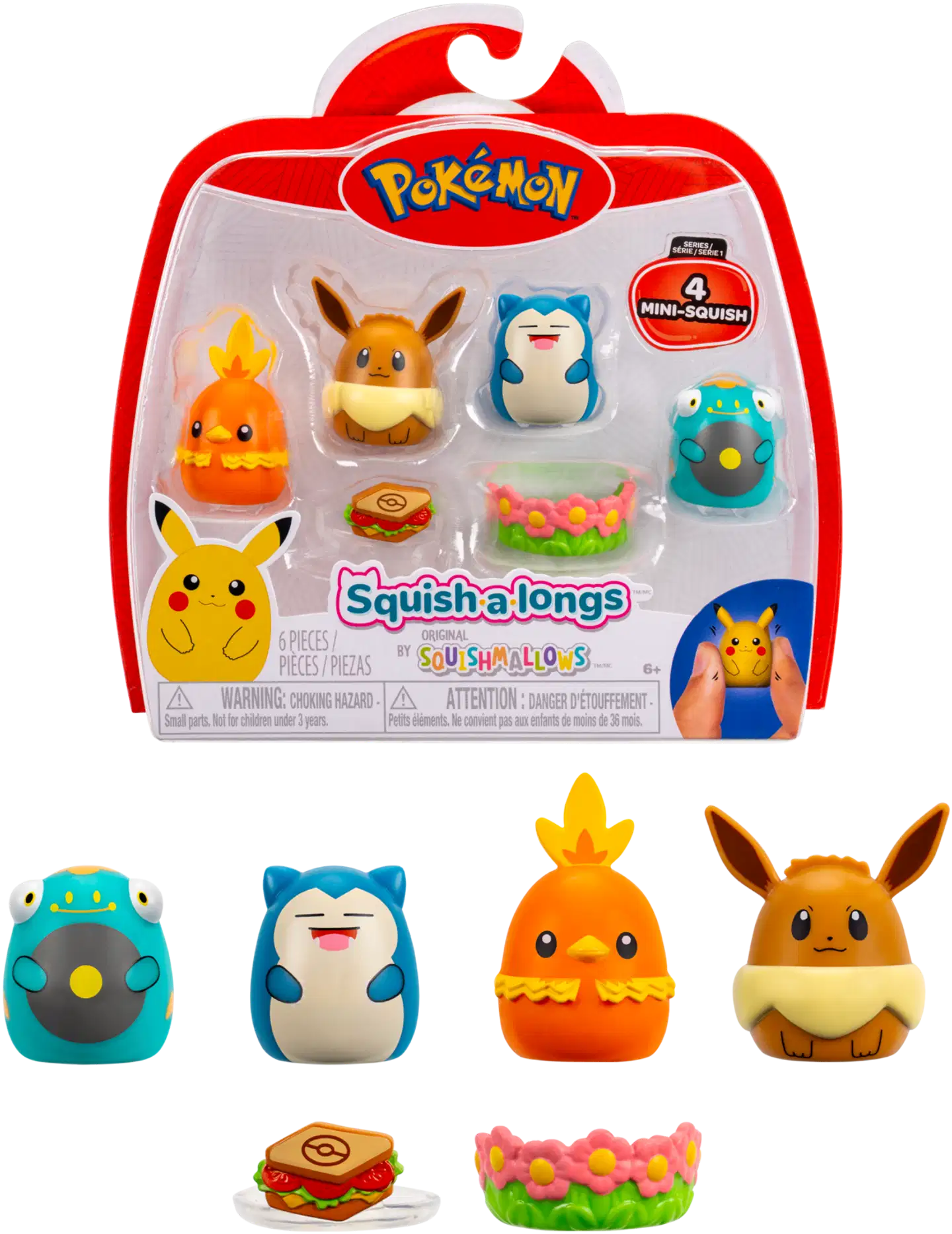 Squishalongs Pokemon 4 Pk Eevee/snorlax - 10