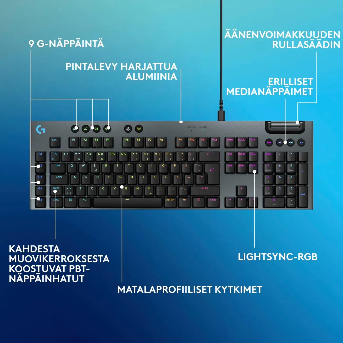 Logitech g915 langallinen pelinäppäimistö tactile musta - 4