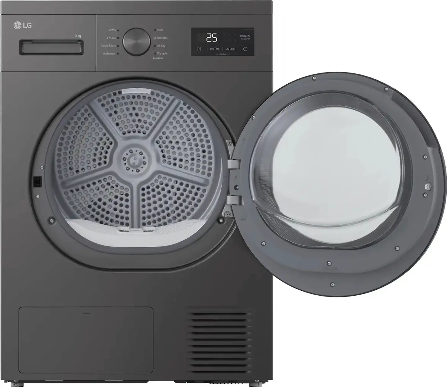 LG pesutorni F4A1009NDK pyykinpesukone + RHA1008NDK kuivausrumpu, tumma harmaa - 9