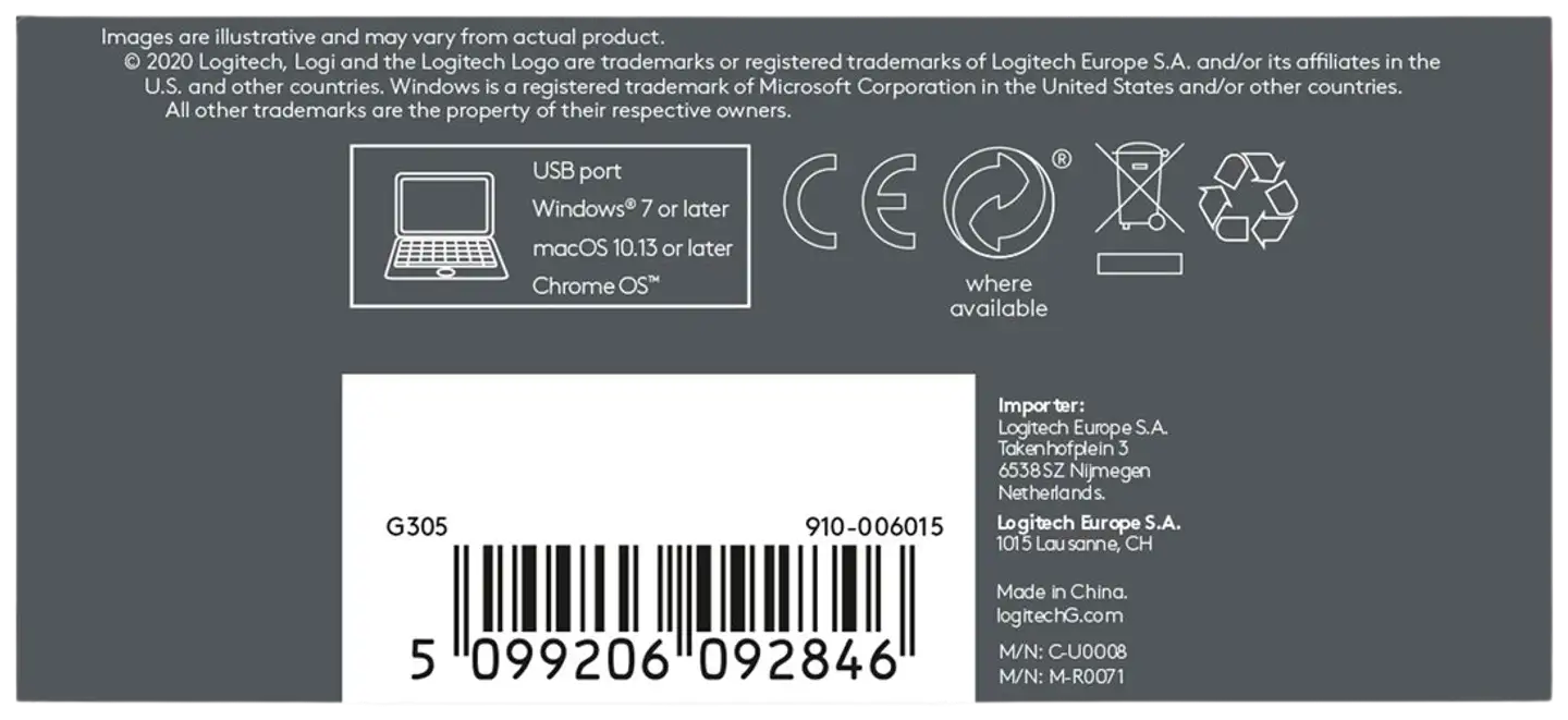 Logitech langaton pelihiiri Lightspeed G305 sininen - 13