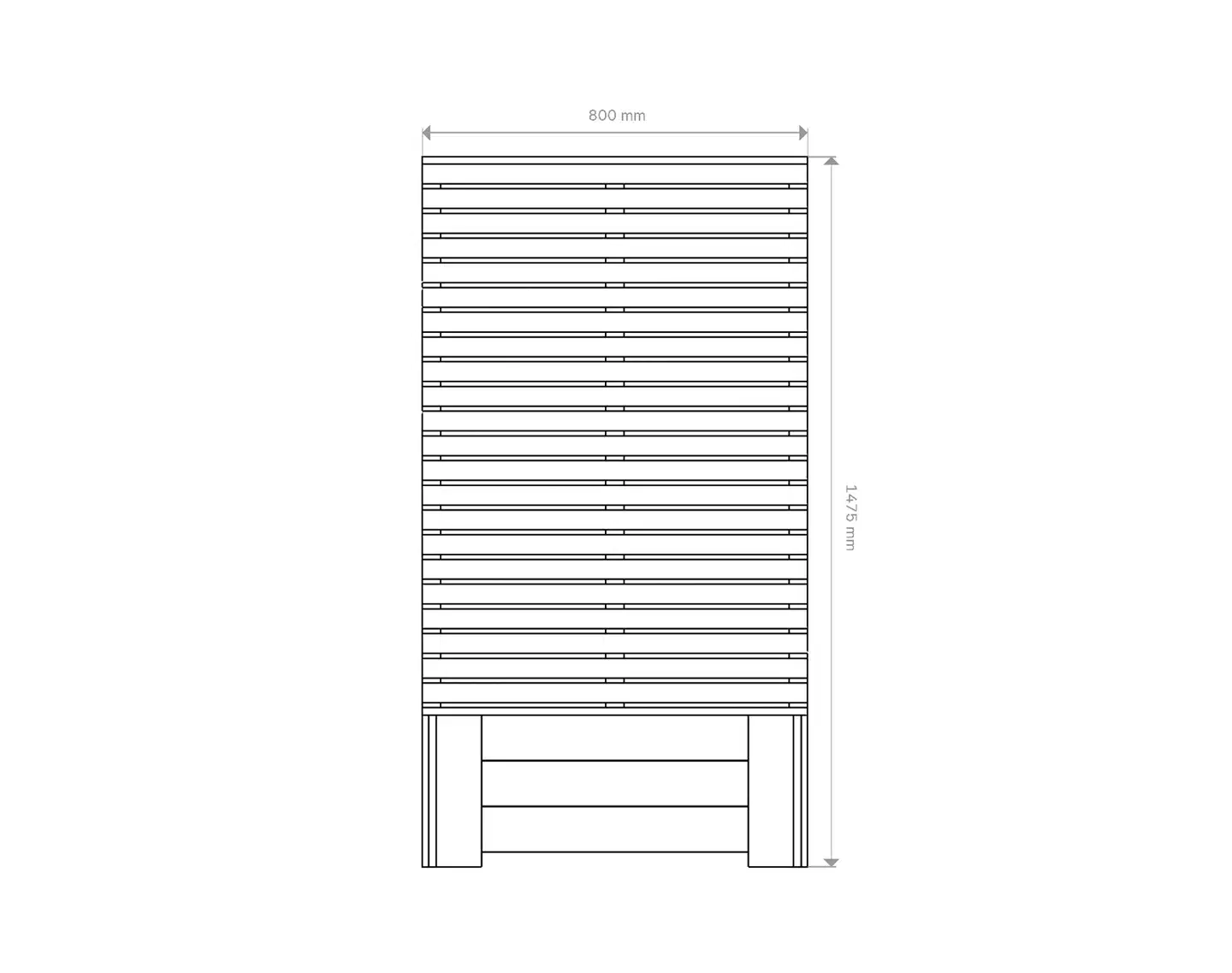 Seinäkelaatikko, tumman harmaa 147x80x33 cm - 3