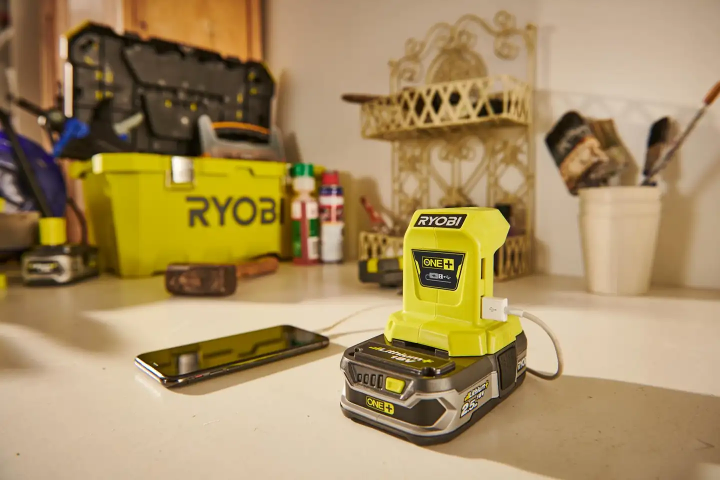Ryobi 18V USB-adapteri ONE+ akkuun R18USB-0 - 4